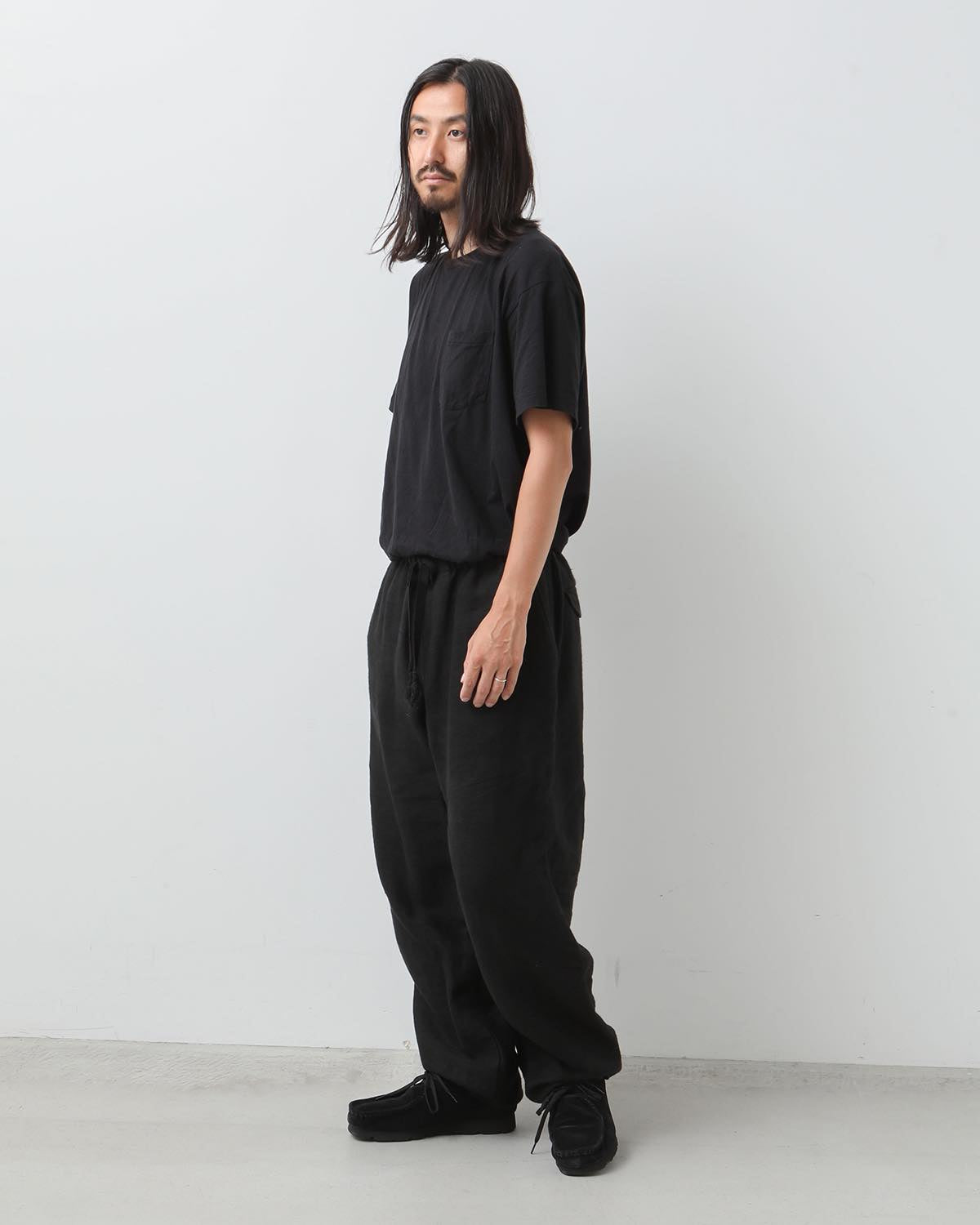 BRUSHED LINEN DRAWSTRING PANTS