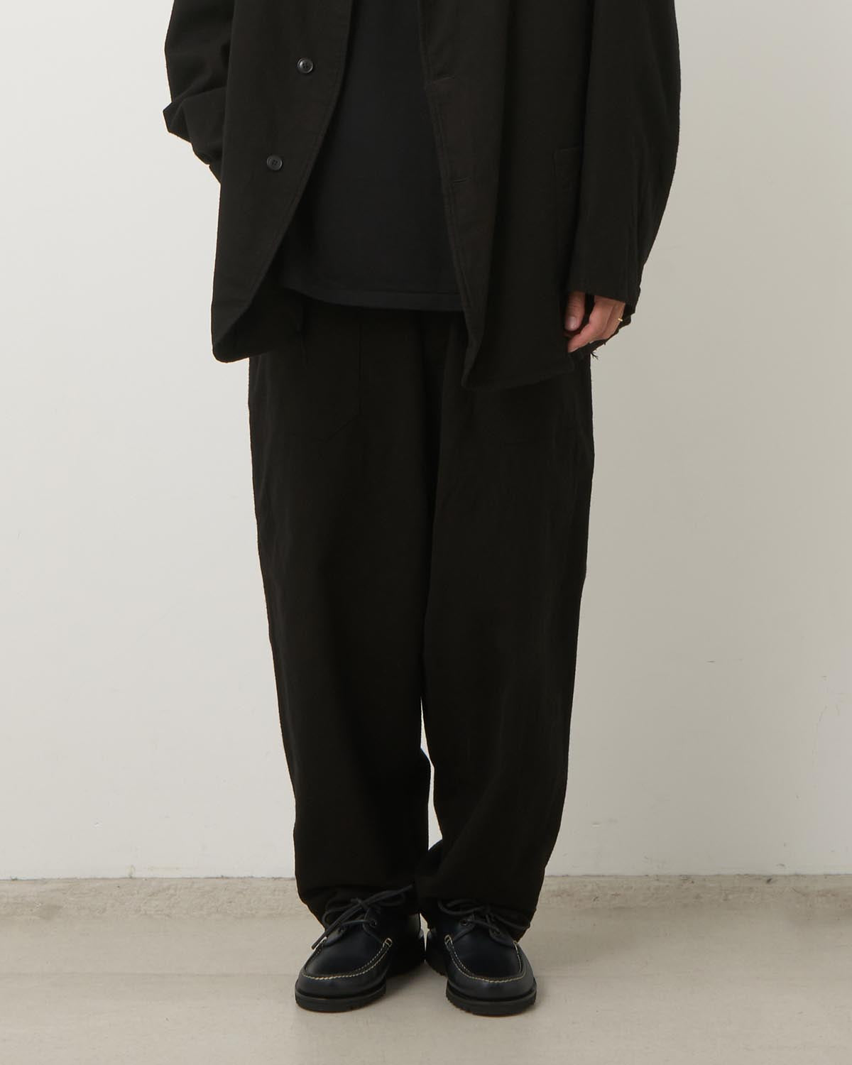 COTTON FLANNEL TAPERED PANTS