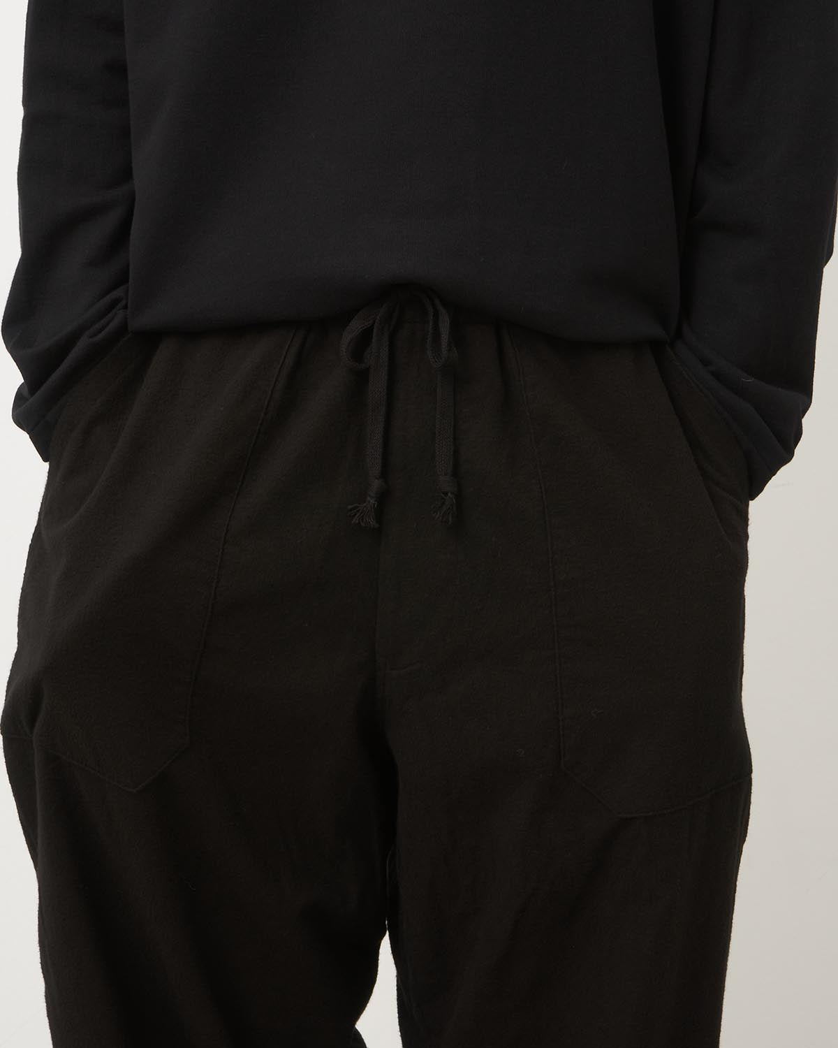 COTTON FLANNEL TAPERED PANTS