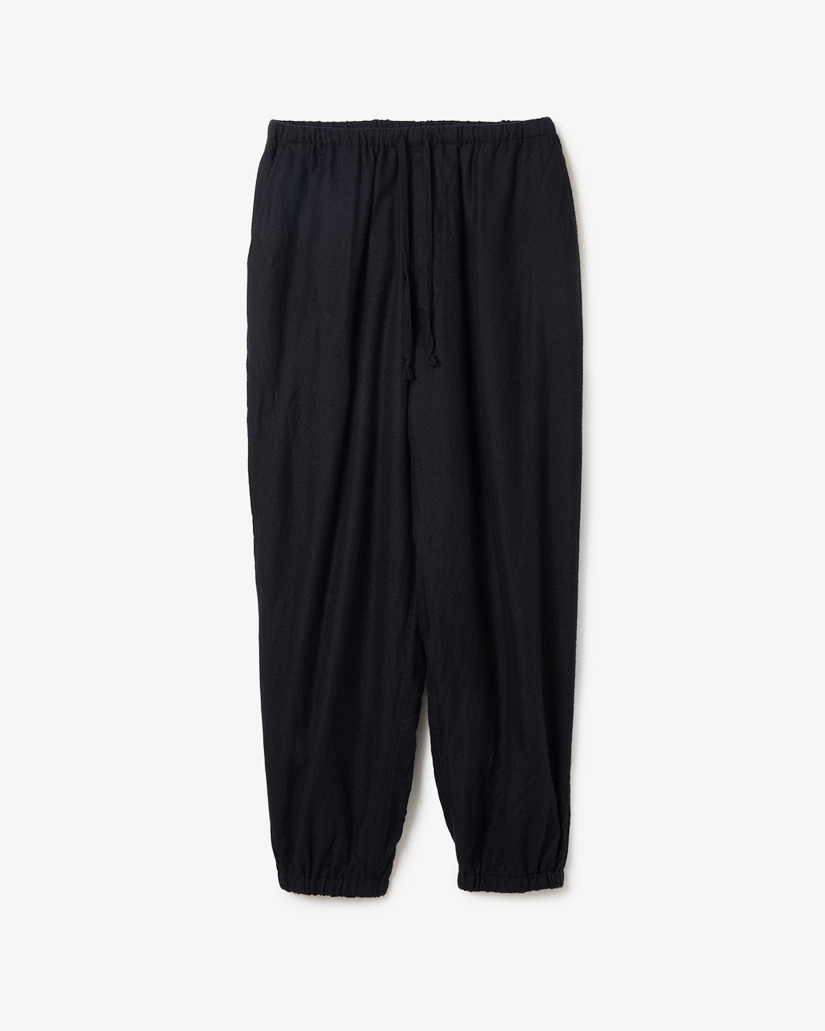 comoli 23aw 製品染 ドローストリングパンツ BLACK COMOLI 製品染
