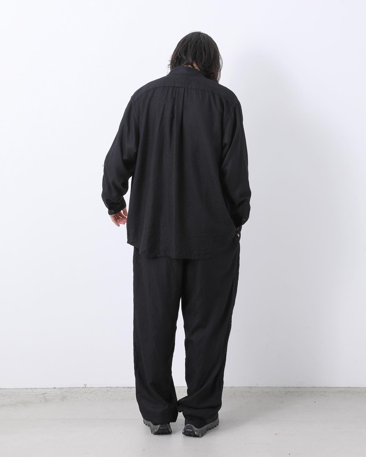 カシミヤシルク製品染ドローストリングパンツ