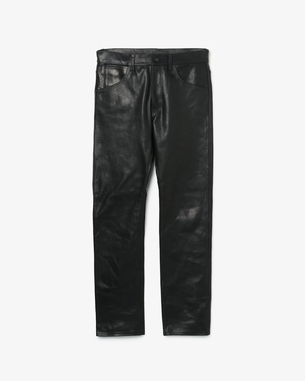 LEATHER 5-POCKET PANTS