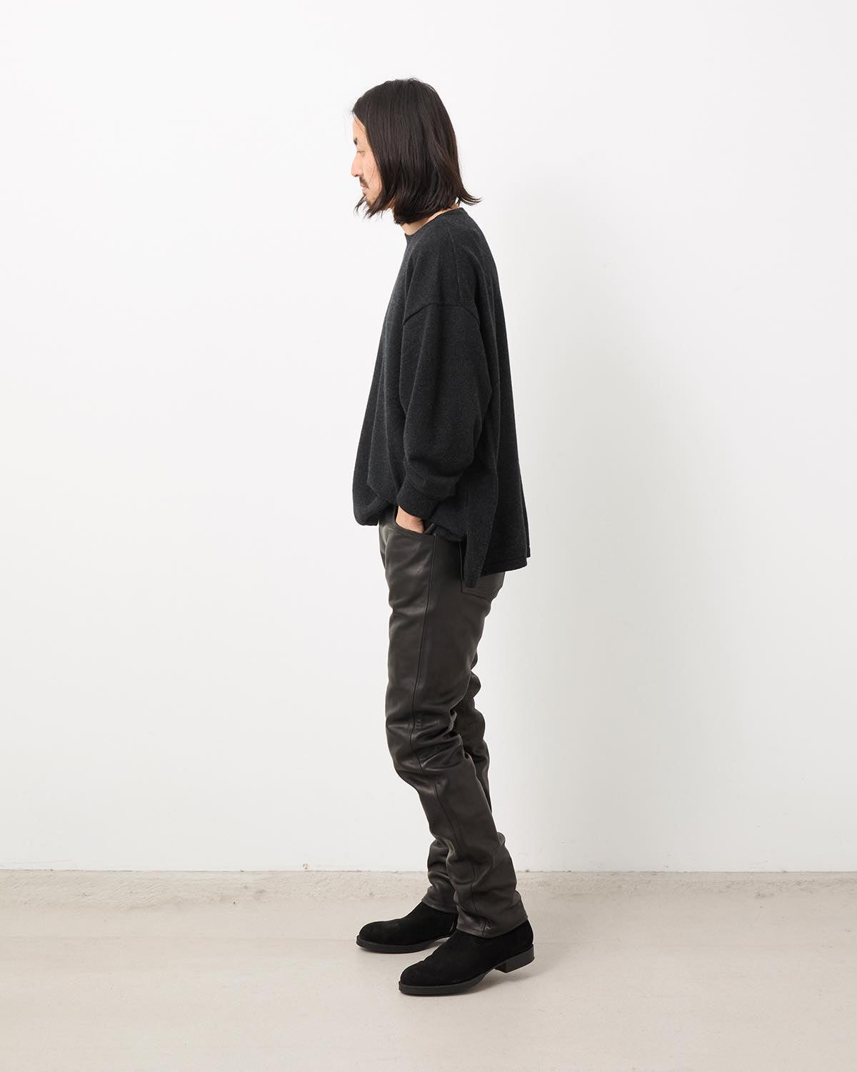 LEATHER 5-POCKET PANTS