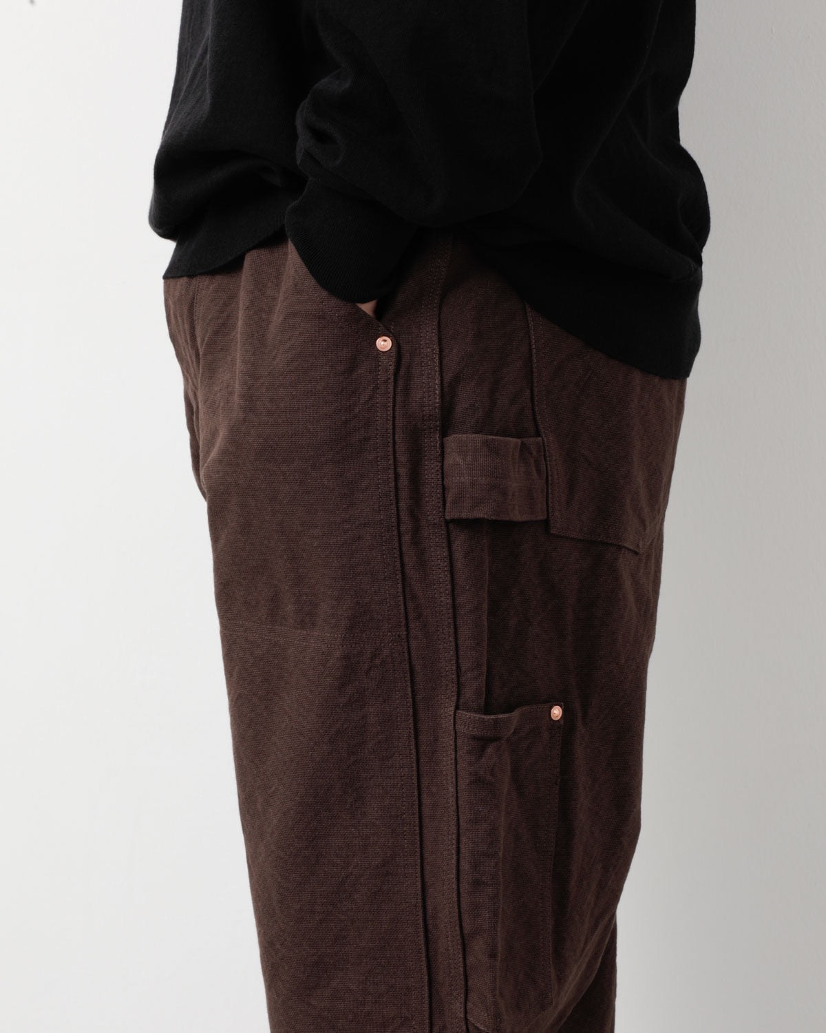 オーラリー　25aw COTTON DUCK PAINTER PANTS Auralee Garment Dyed Organic Cotton Duck Painter Pants Faded Black