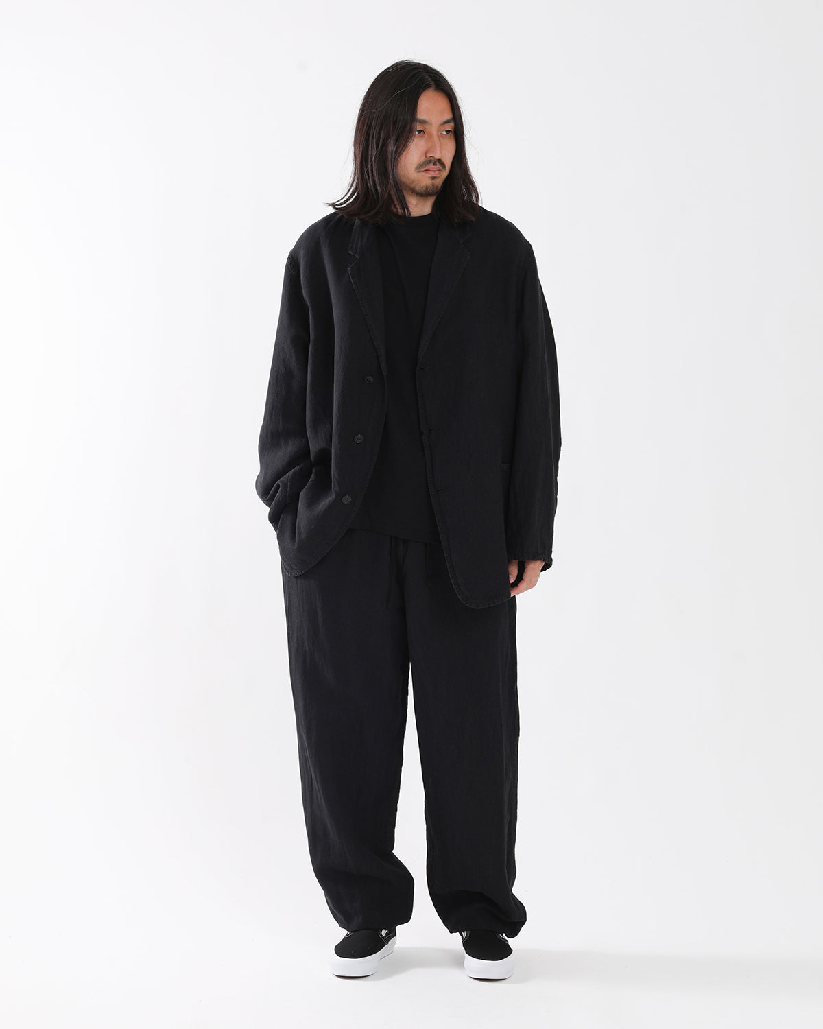 シルクコットンドローストリングパンツ