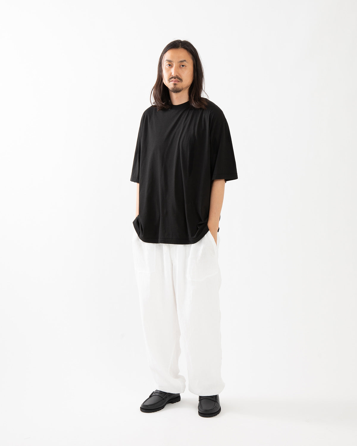 LINEN DOUBLE CLOTH DRAWSTRING PANTS