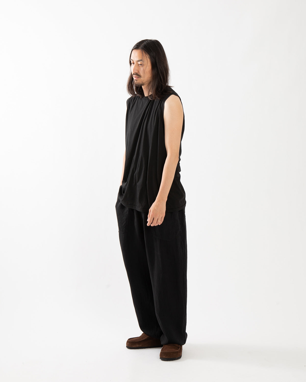 LINEN DOUBLE CLOTH DRAWSTRING PANTS