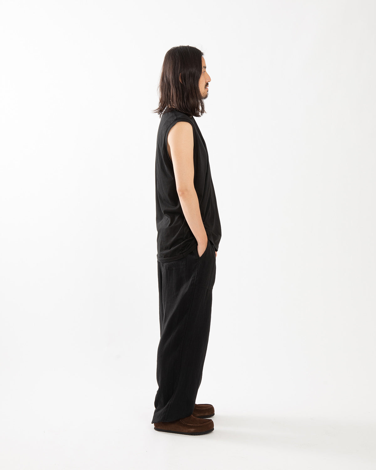 LINEN DOUBLE CLOTH DRAWSTRING PANTS