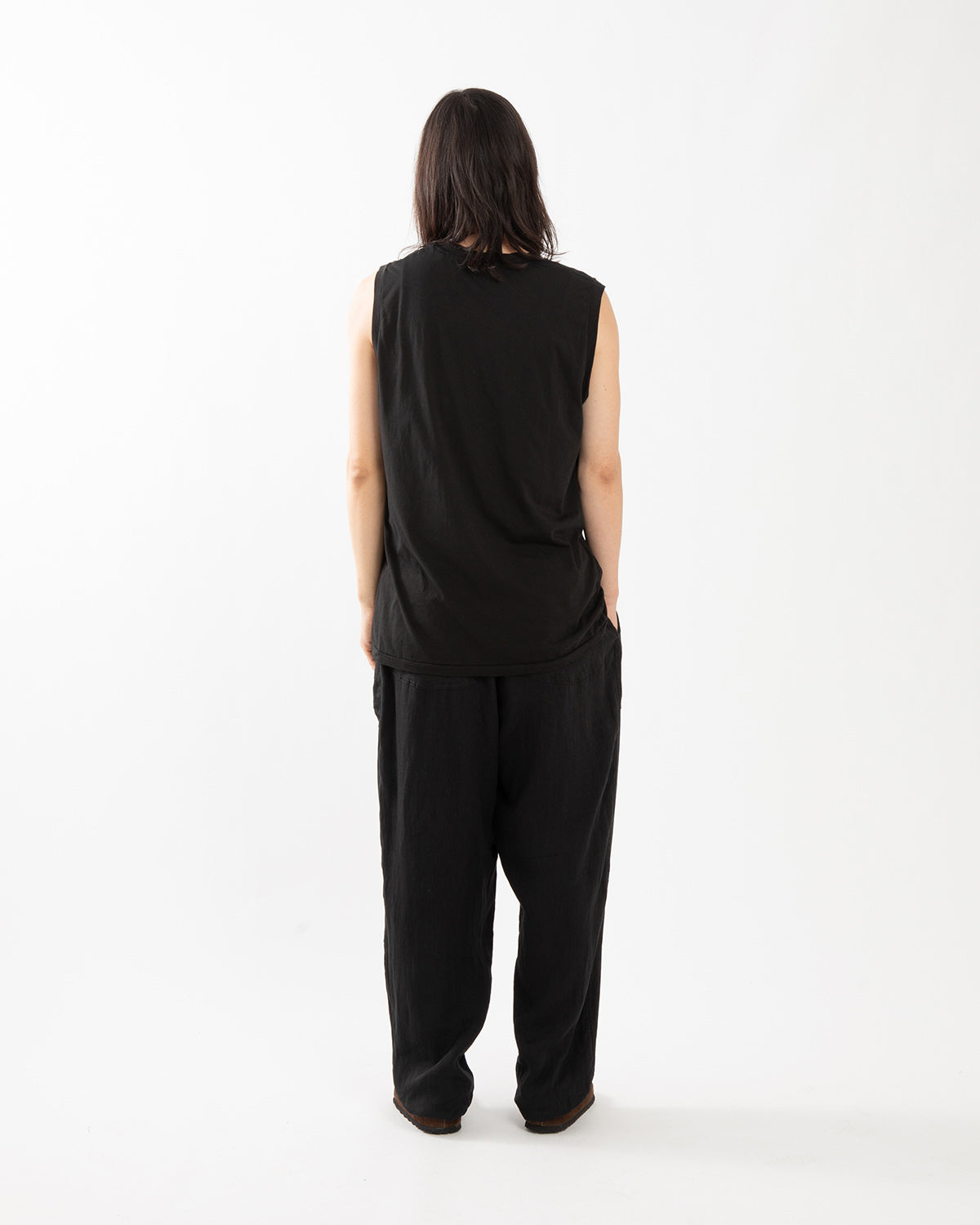 LINEN DOUBLE CLOTH DRAWSTRING PANTS