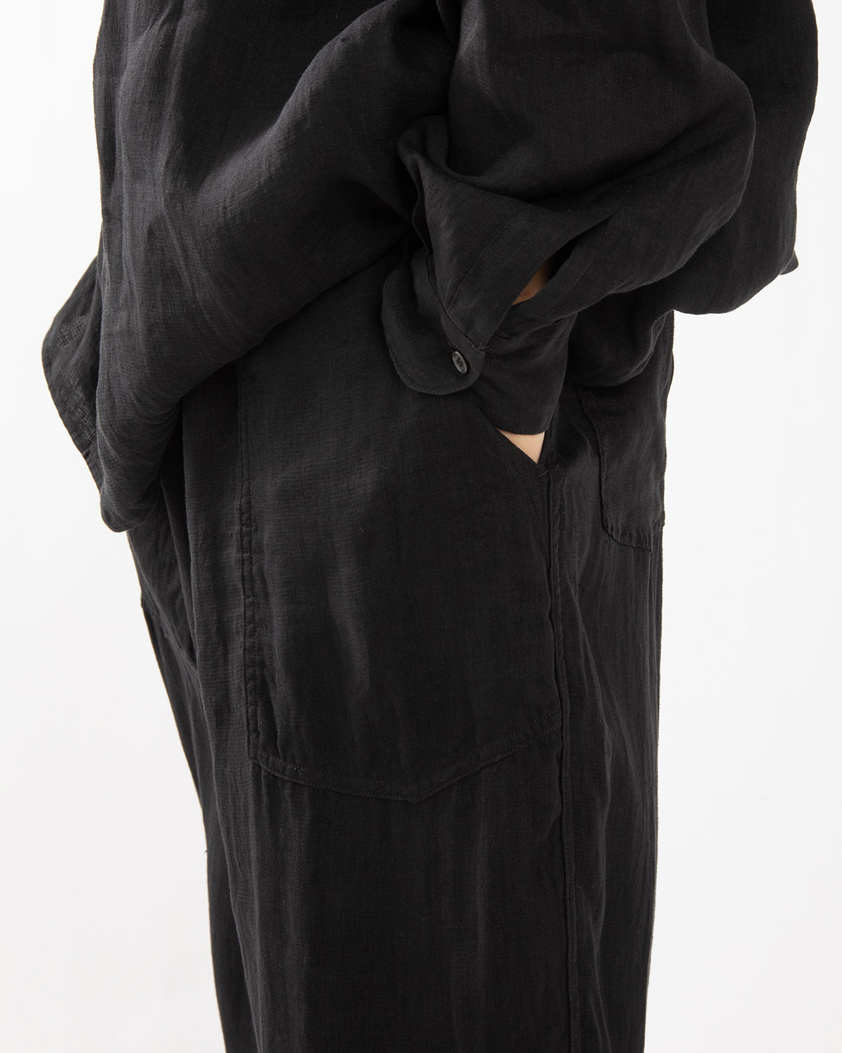 LINEN DOUBLE CLOTH DRAWSTRING PANTS