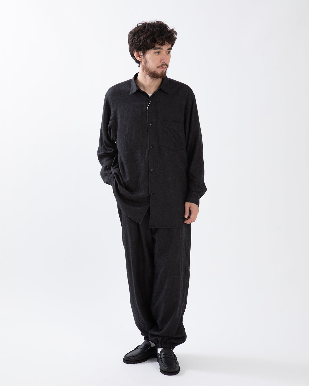 カシミヤシルク ドローストリングパンツ