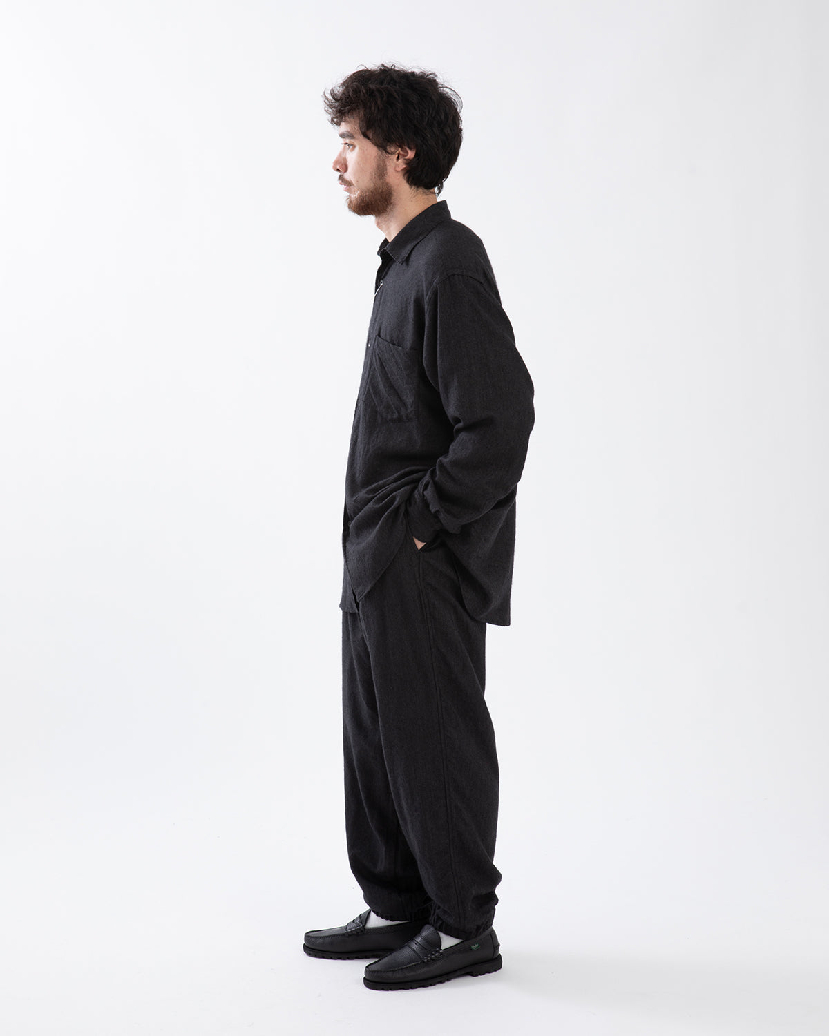 カシミヤシルク ドローストリングパンツ