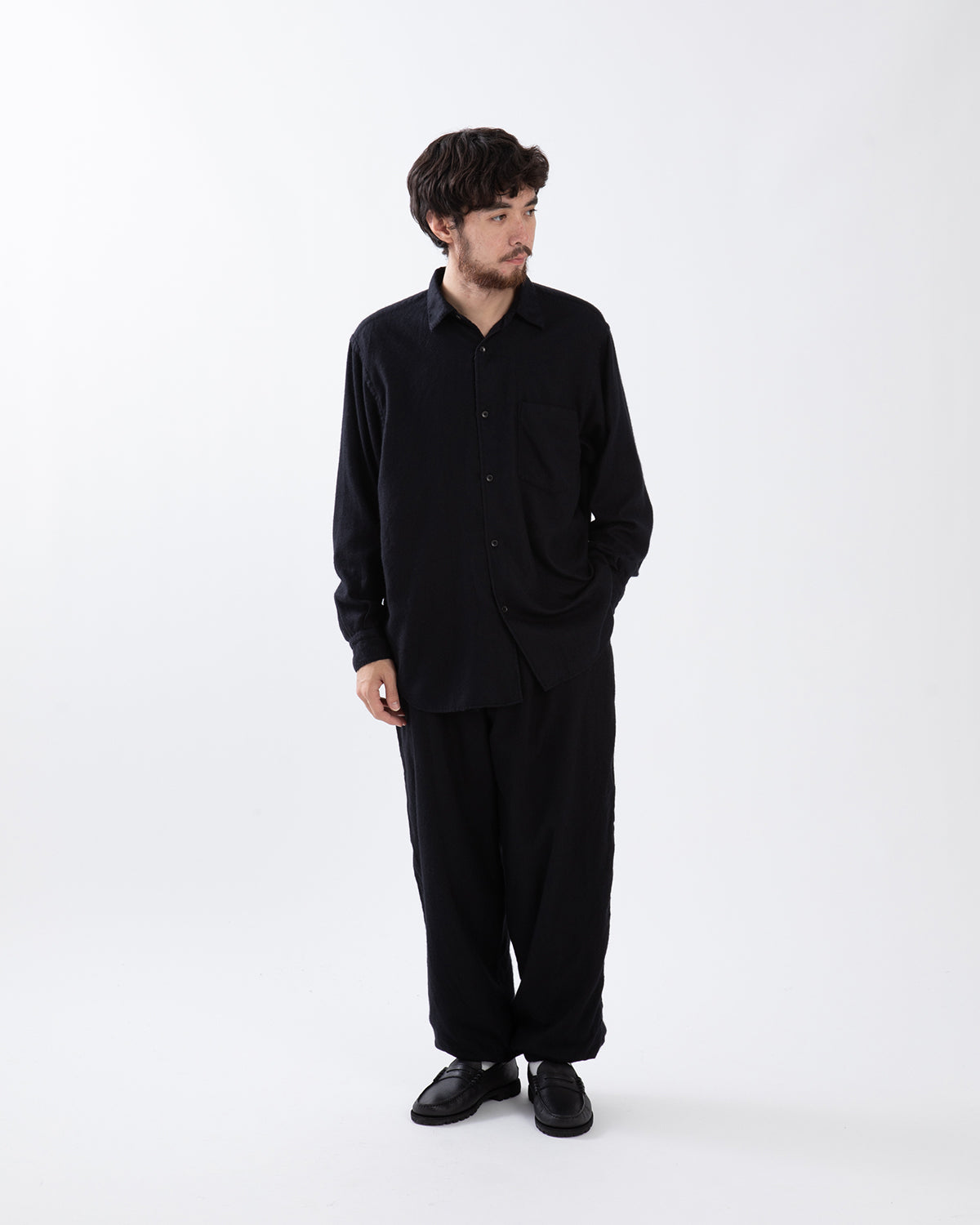 カシミヤシルク ドローストリングパンツ