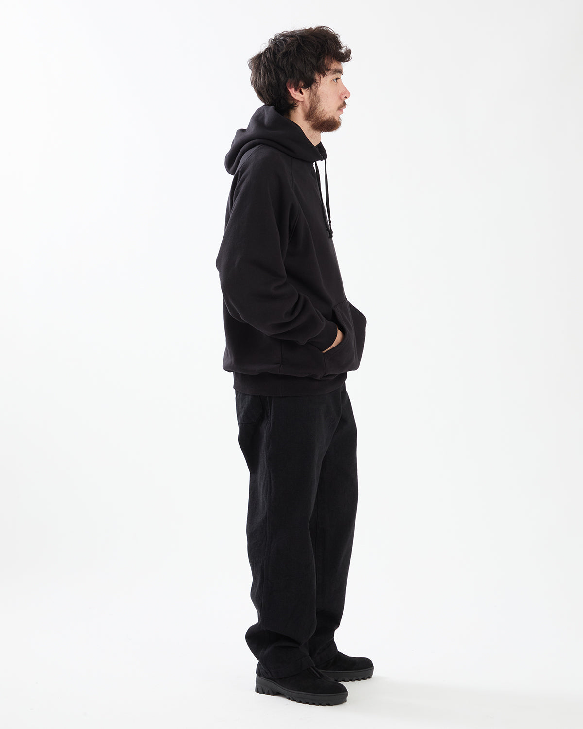 BLACK DENIM OVER PANTS