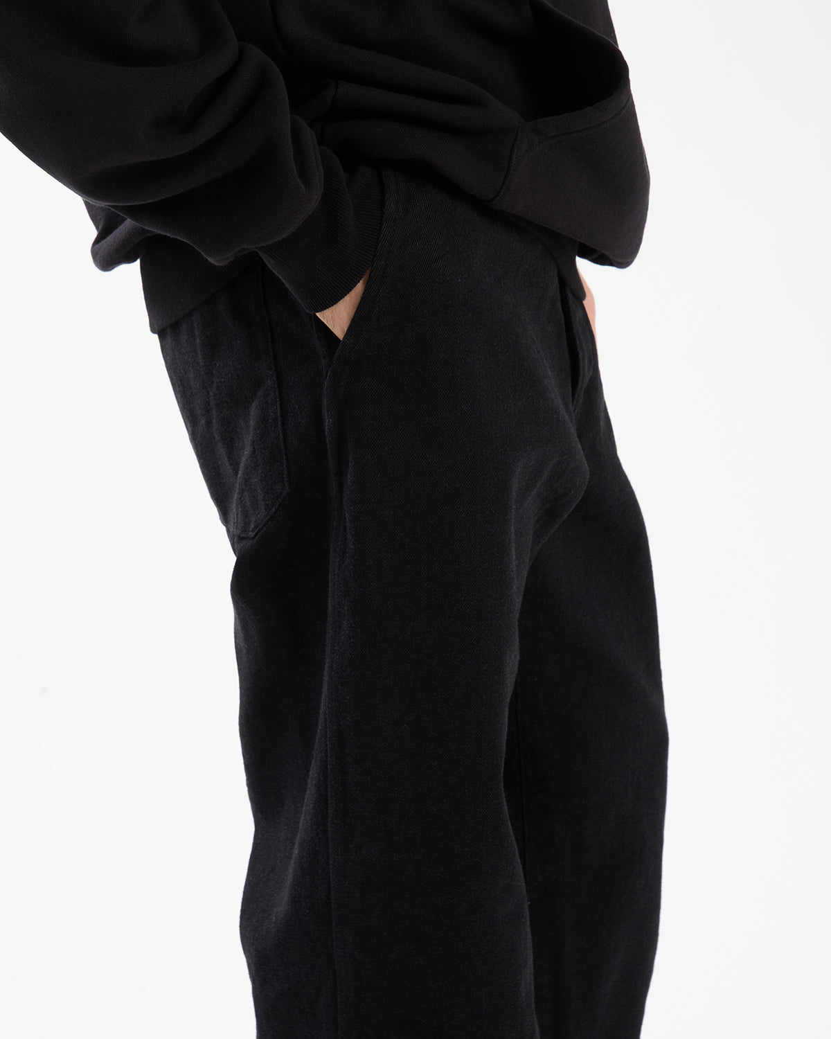 BLACK DENIM OVER PANTS
