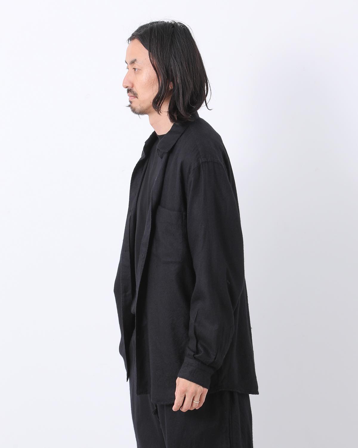 カシミヤシルク製品染シャツ