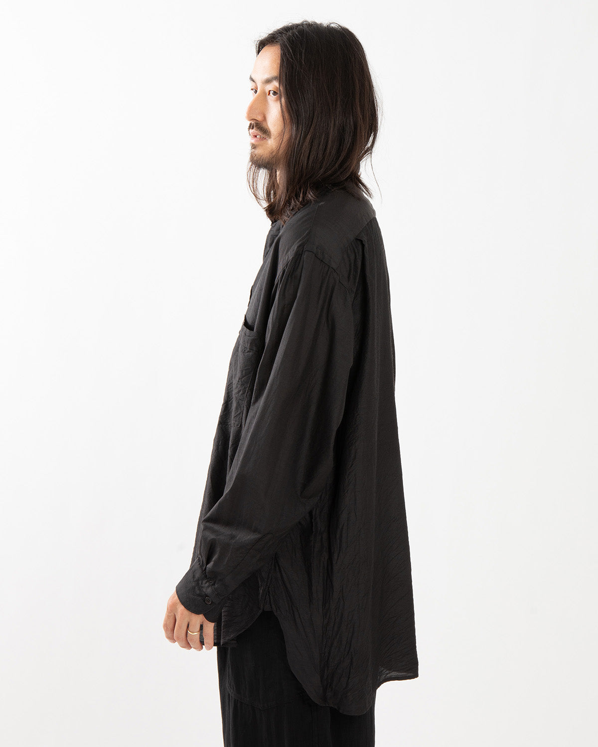 WOOL SILK PULLOVER SHIRT