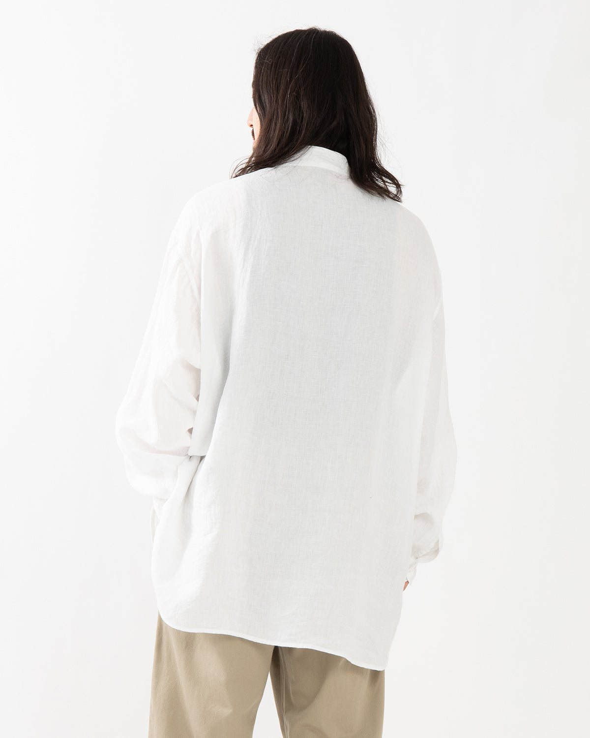 LINEN DOUBLE CLOTH PULLOVER SHIRT