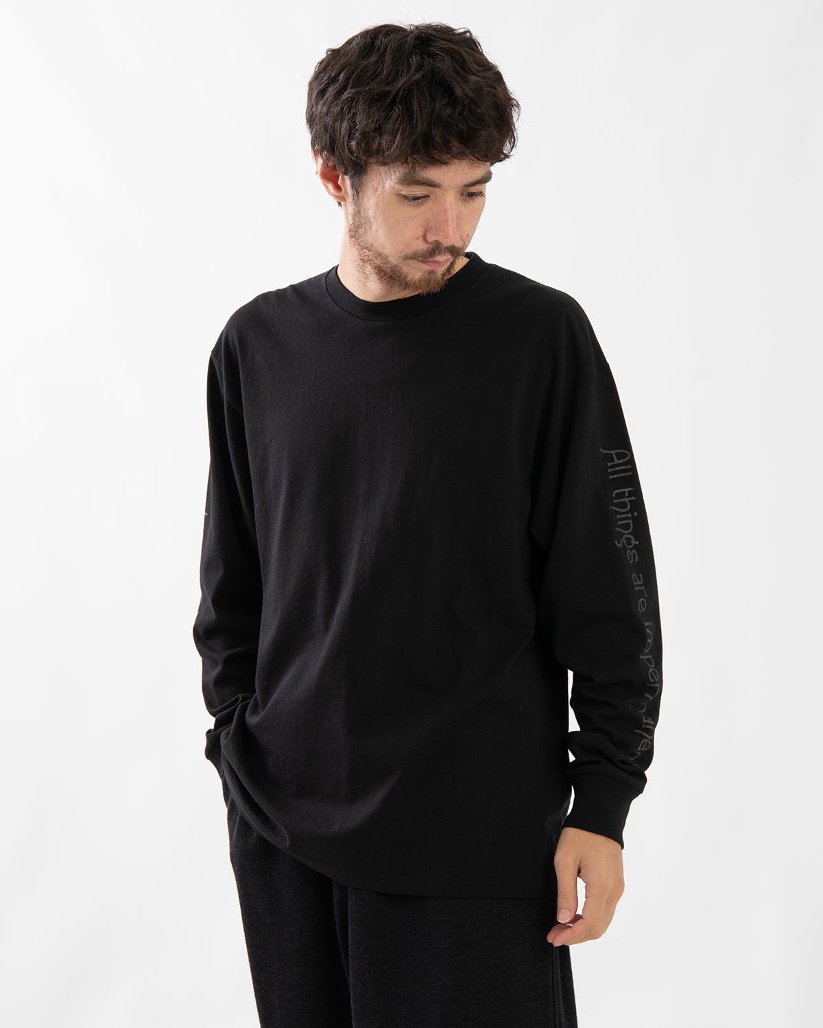 コットンジャージ プリント長袖Tシャツ