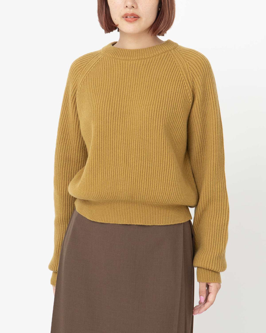 RIBBED RAGLAN CASHMERE CROPPED SWEATER – COVERCHORD