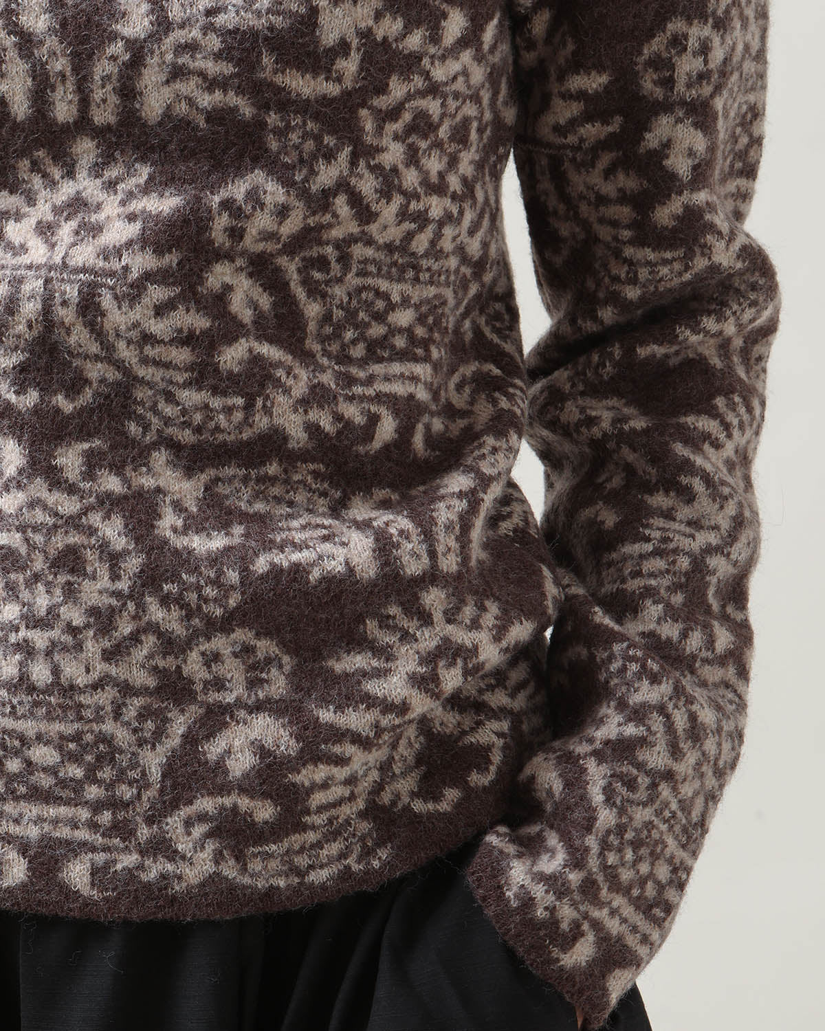 FELTED JACQUARD TURTLE NECK SWEATER