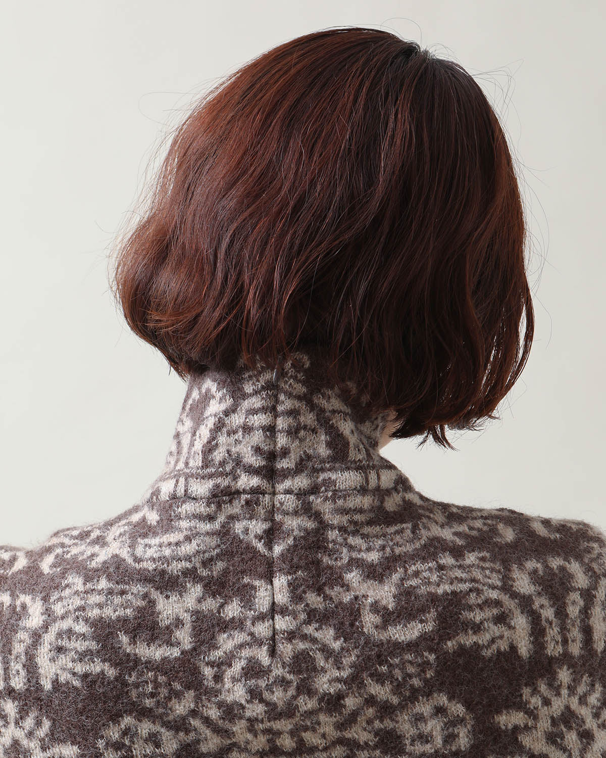 FELTED JACQUARD TURTLE NECK SWEATER