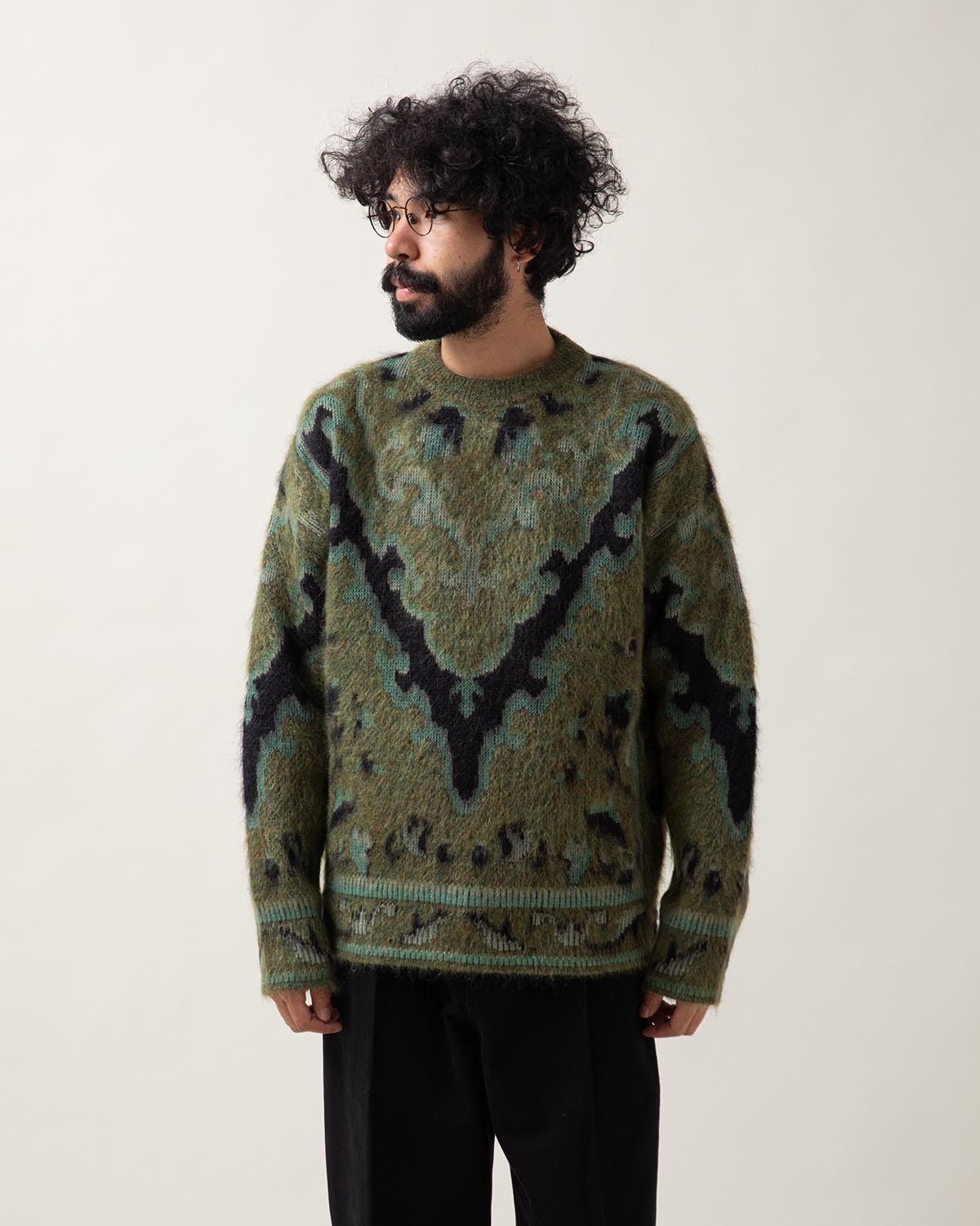 CASHMERE & MOHAIR OVERSIZED CARPET SWEATER