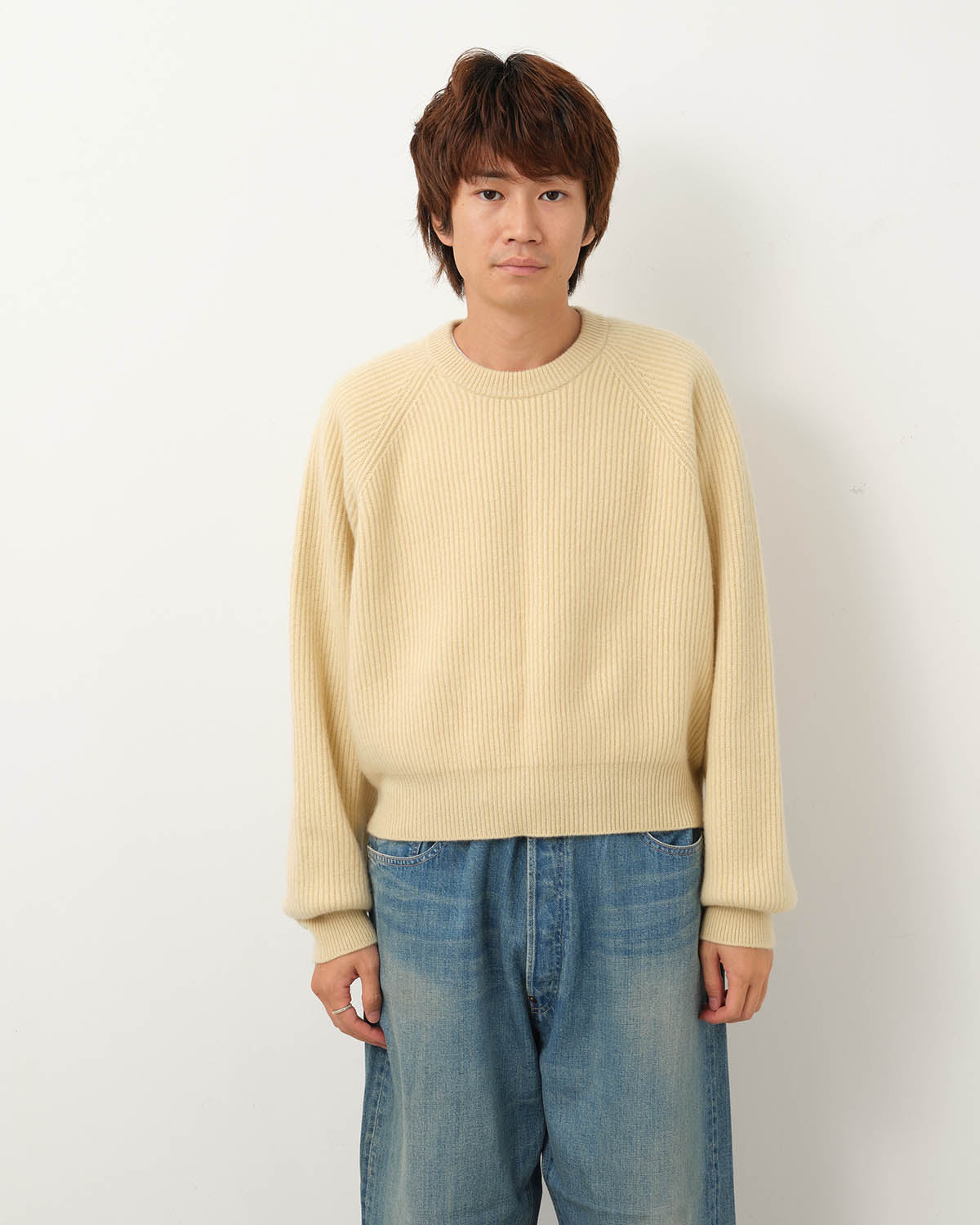 RIBBED CASHMERE CROPPED SWEATER