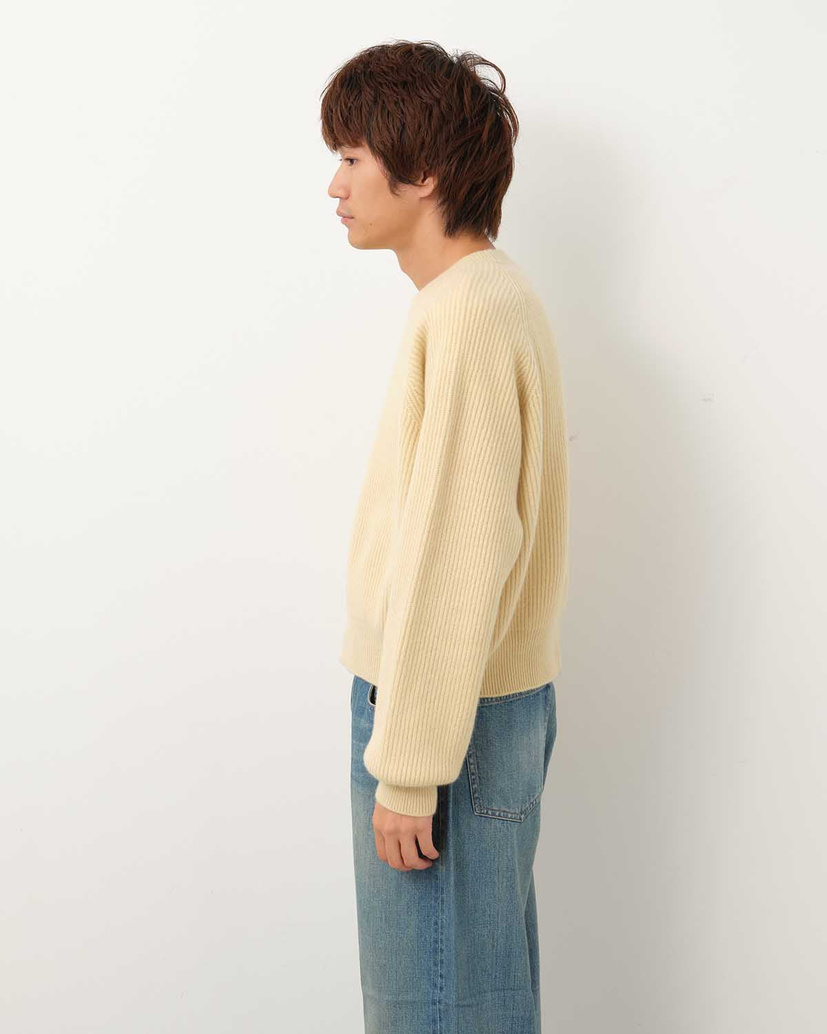 RIBBED CASHMERE CROPPED SWEATER