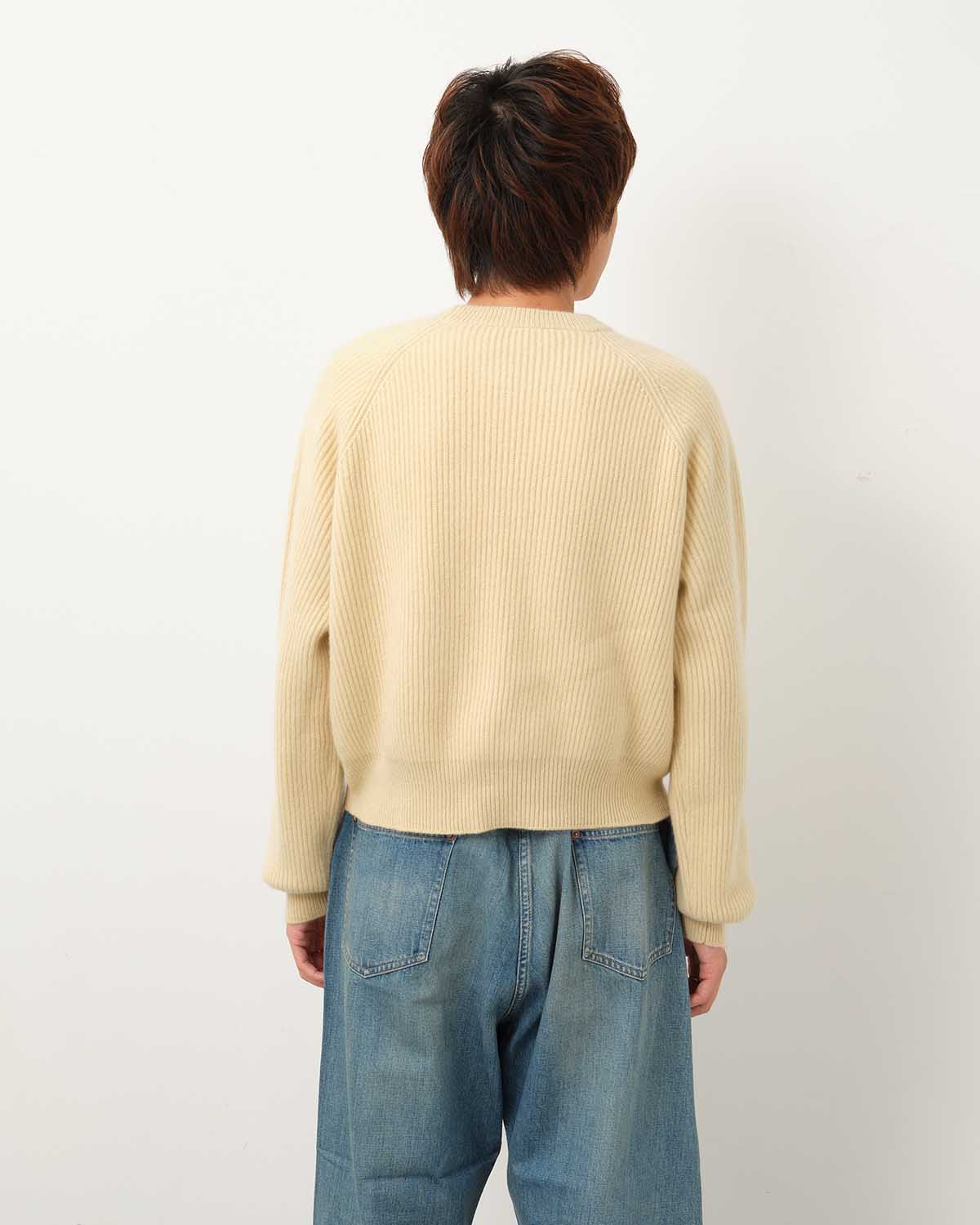 RIBBED CASHMERE CROPPED SWEATER