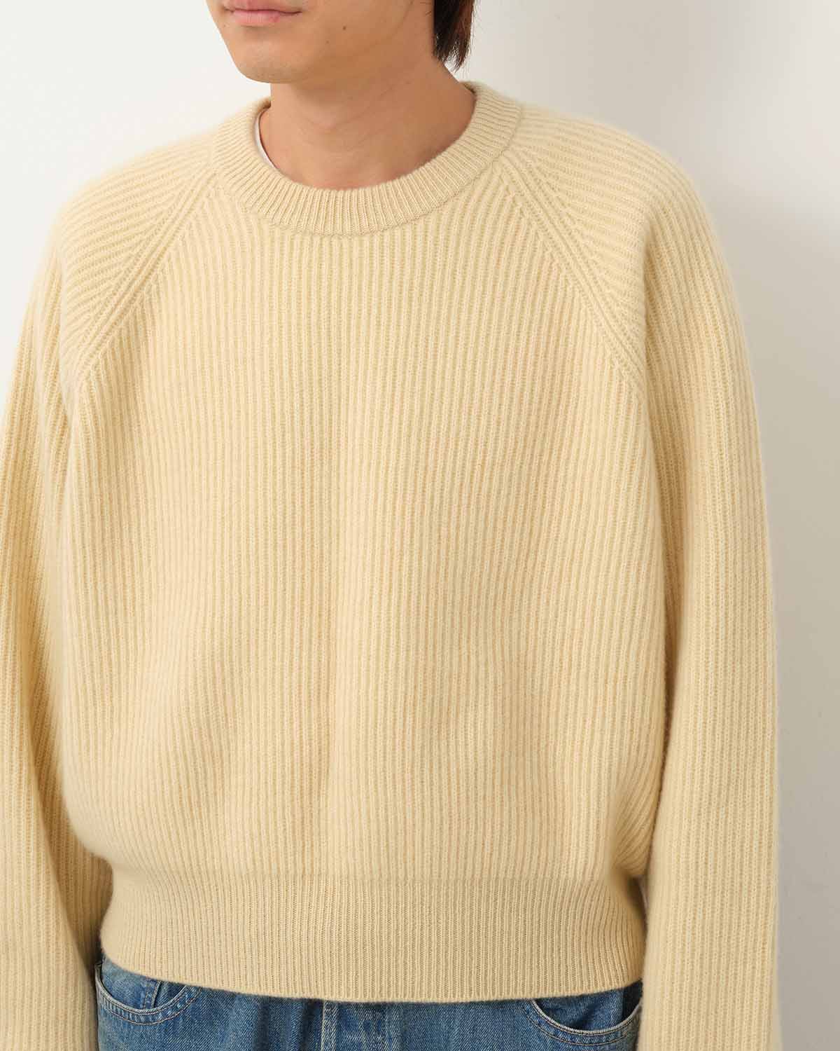 RIBBED CASHMERE CROPPED SWEATER