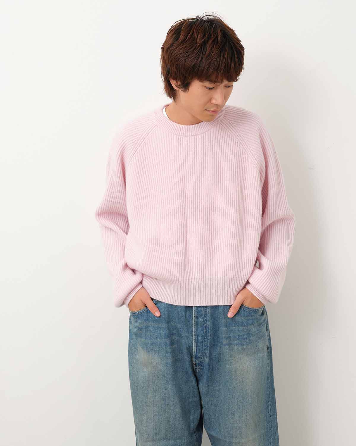RIBBED CASHMERE CROPPED SWEATER