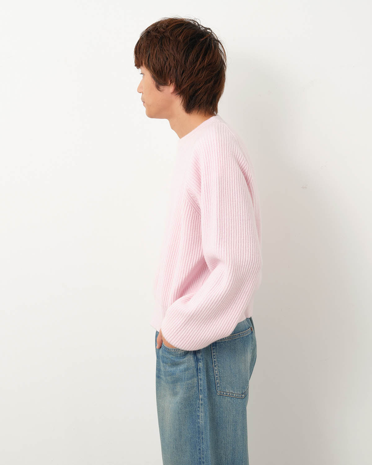 RIBBED CASHMERE CROPPED SWEATER