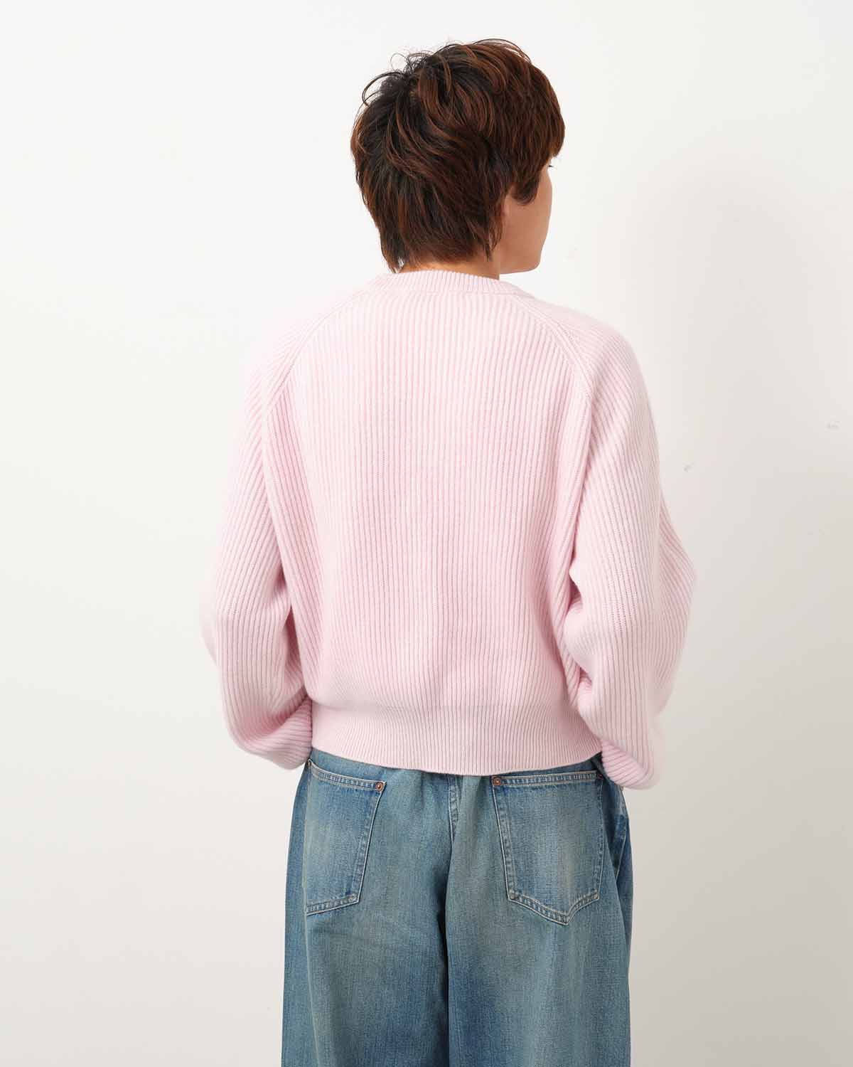 RIBBED CASHMERE CROPPED SWEATER