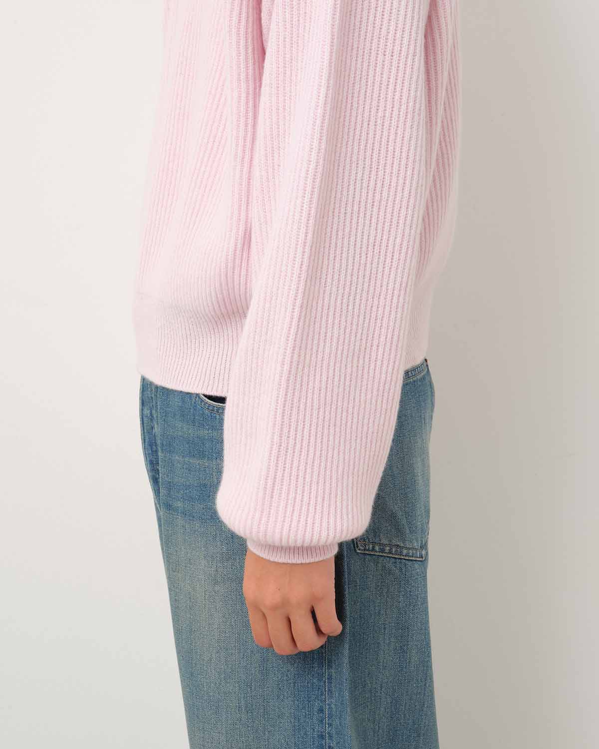 RIBBED CASHMERE CROPPED SWEATER
