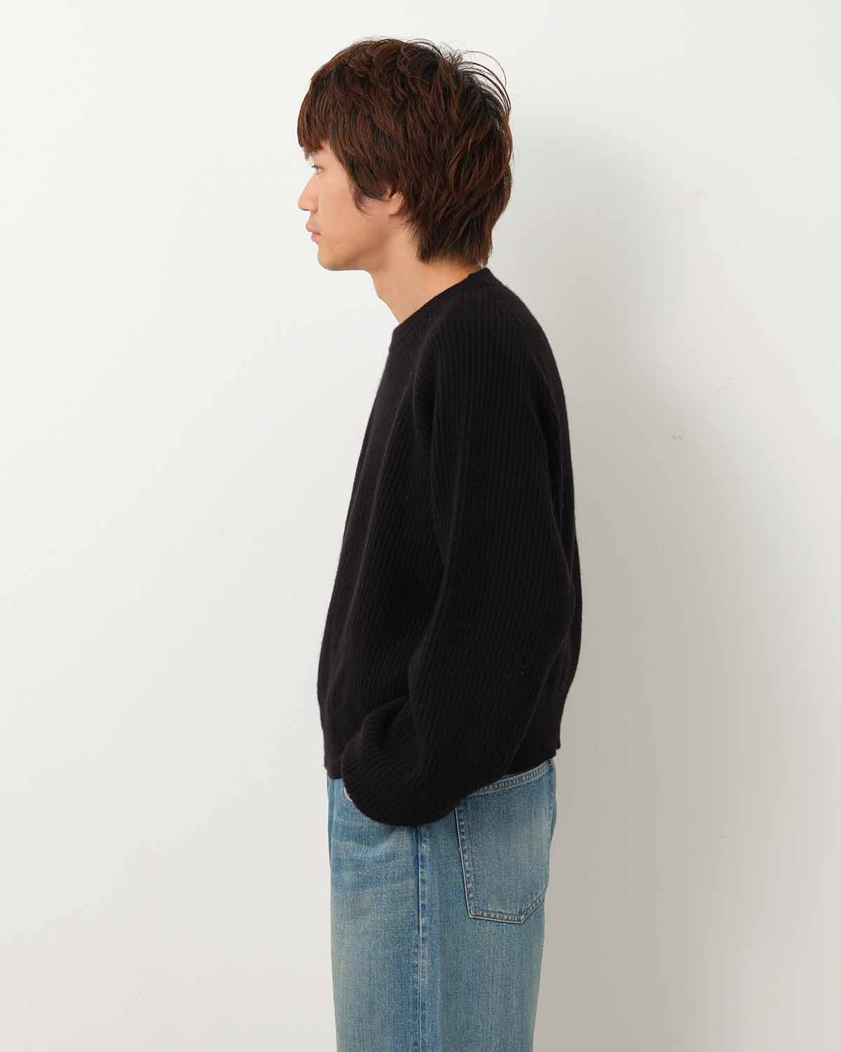 RIBBED CASHMERE CROPPED SWEATER