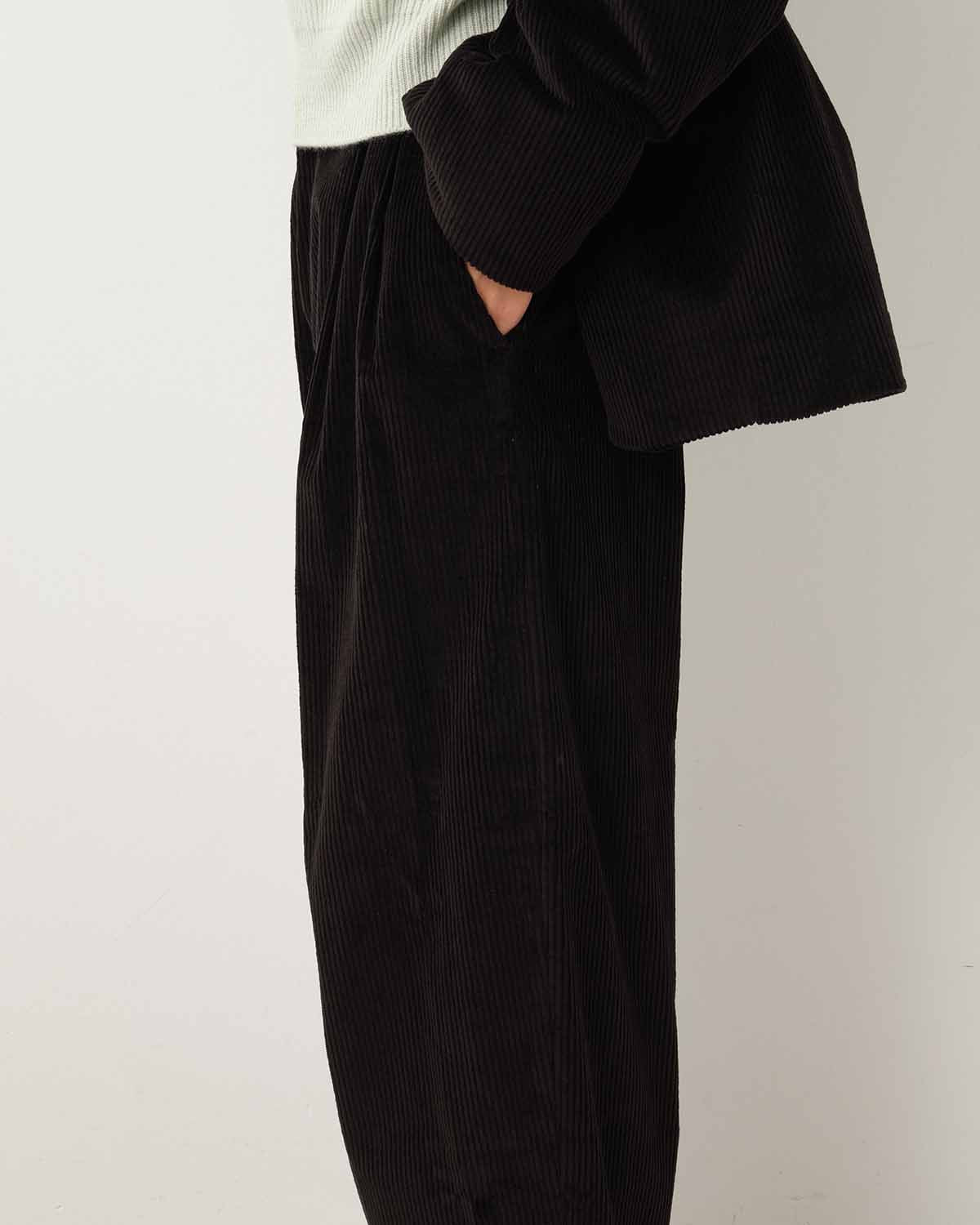 DOUBLE PLEATED WIDE PANTS