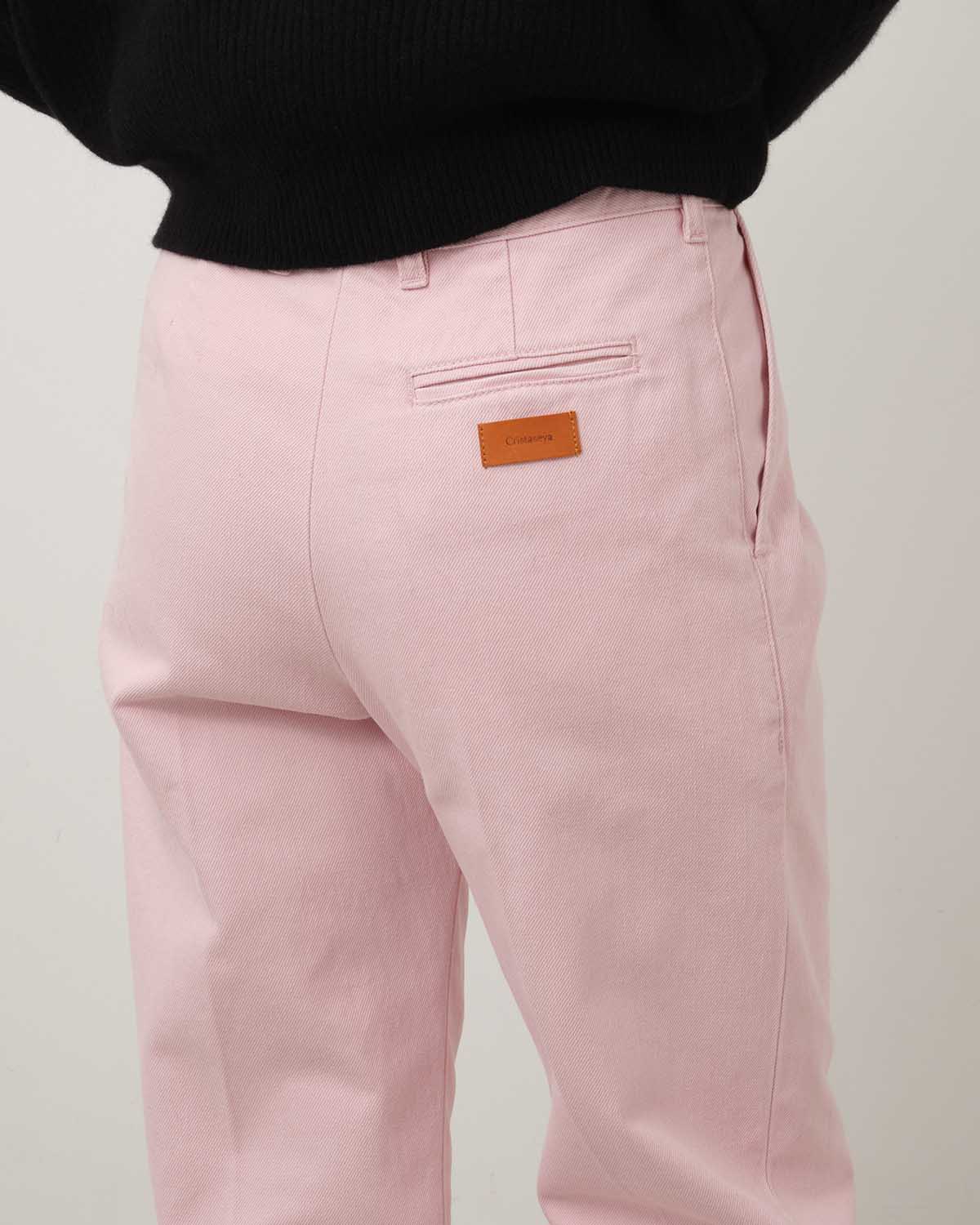 PLEATED DENIM TROUSERS