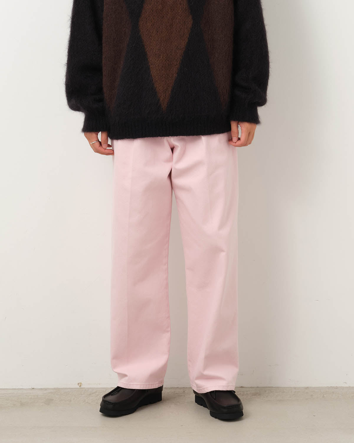 PLEATED DENIM TROUSERS