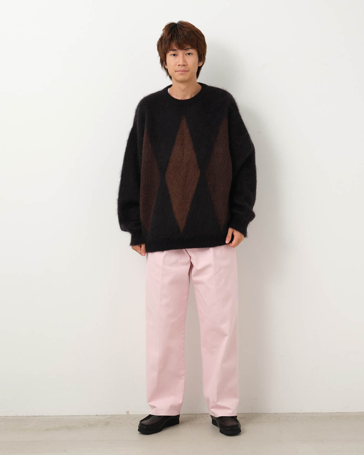 PLEATED DENIM TROUSERS