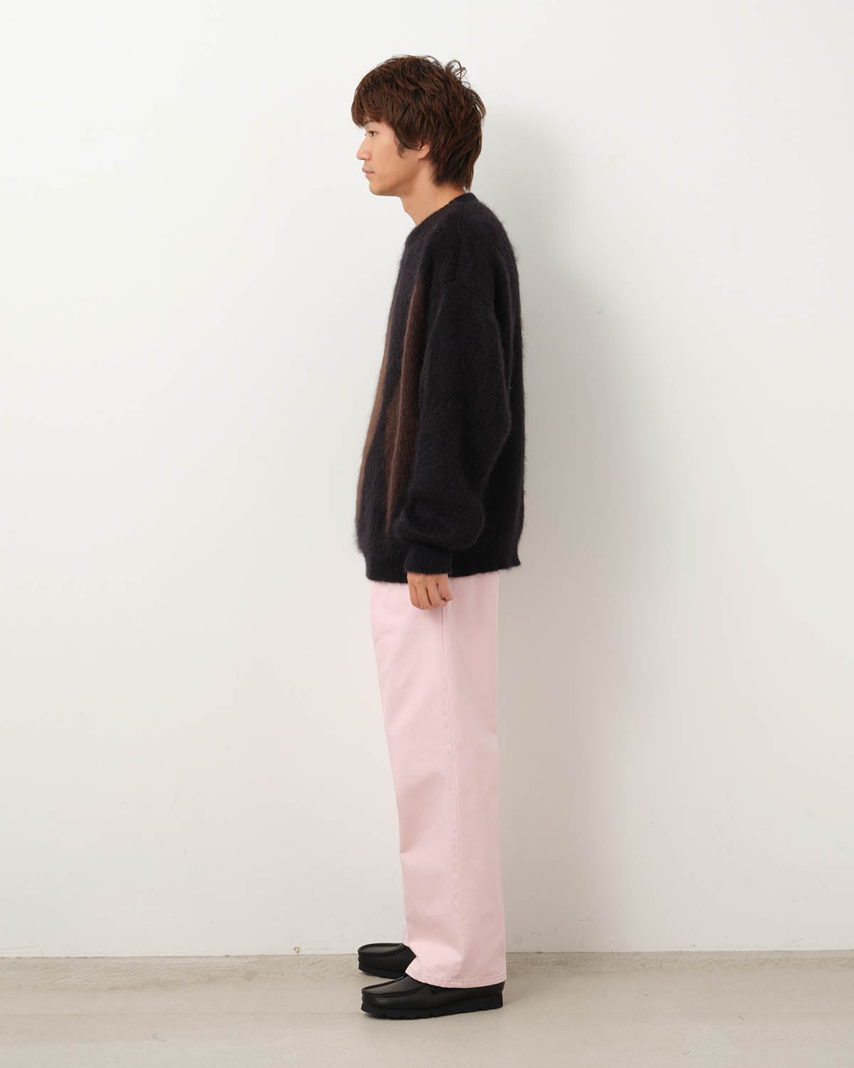 PLEATED DENIM TROUSERS