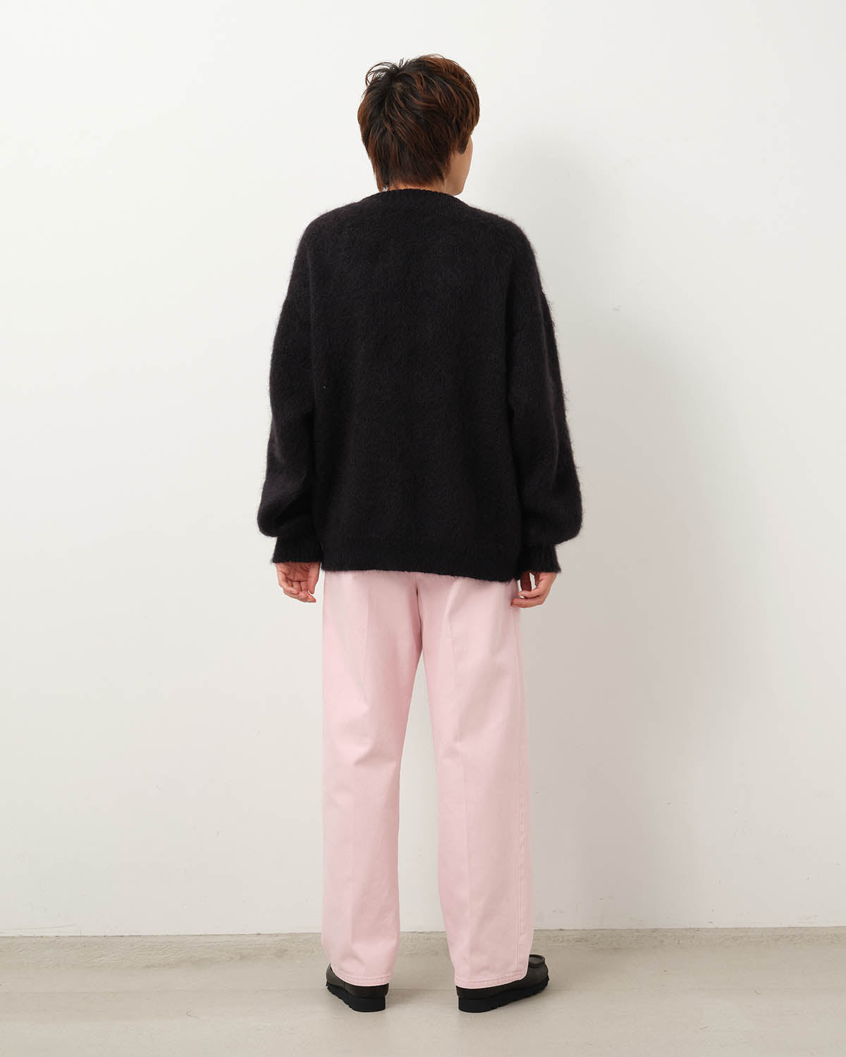 PLEATED DENIM TROUSERS