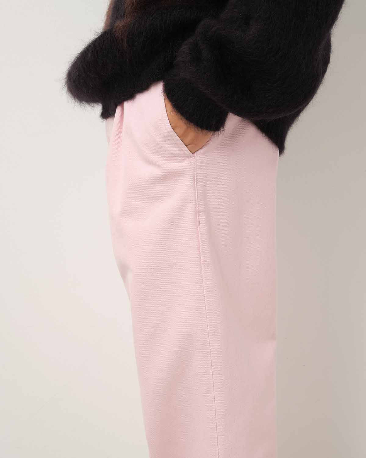 PLEATED DENIM TROUSERS