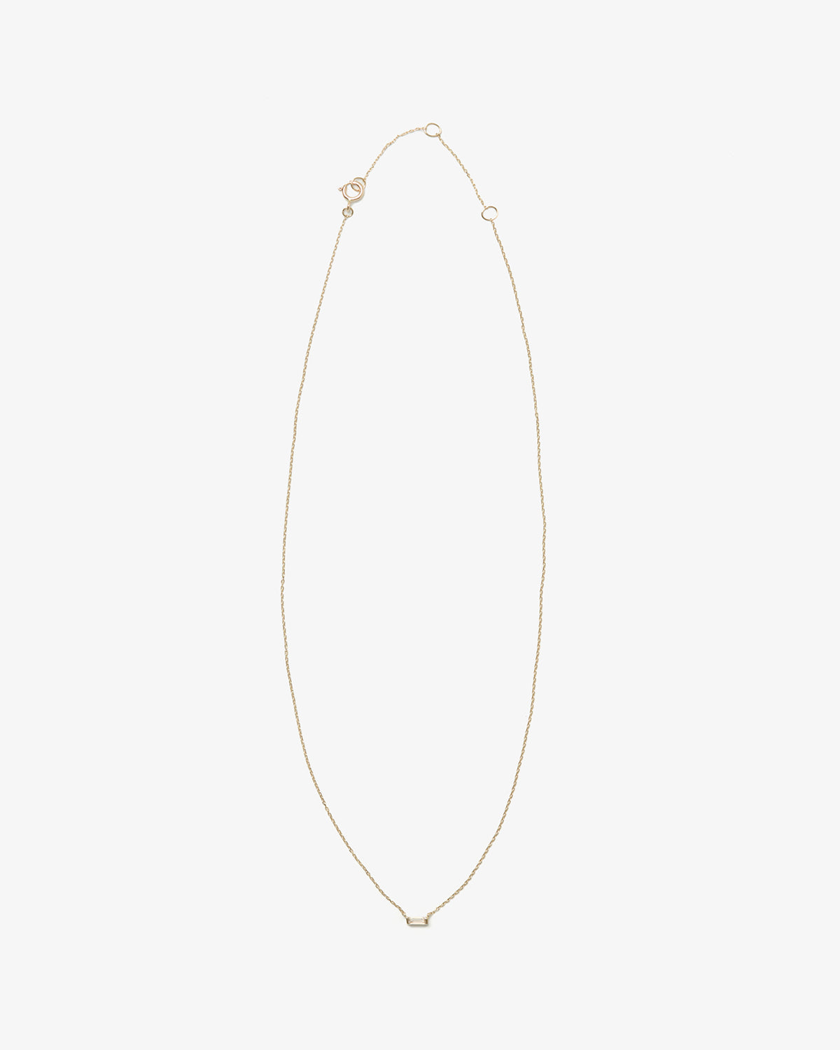 14K SQUARE STONE NECKLACE
