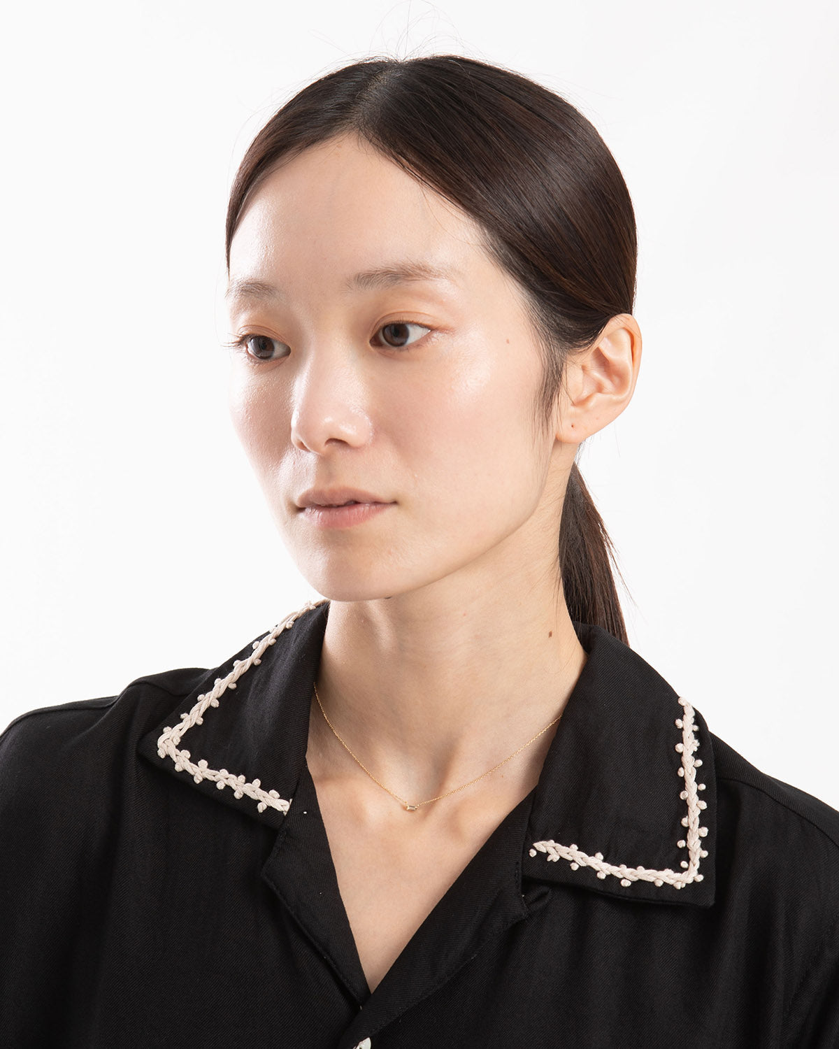 14K SQUARE STONE NECKLACE