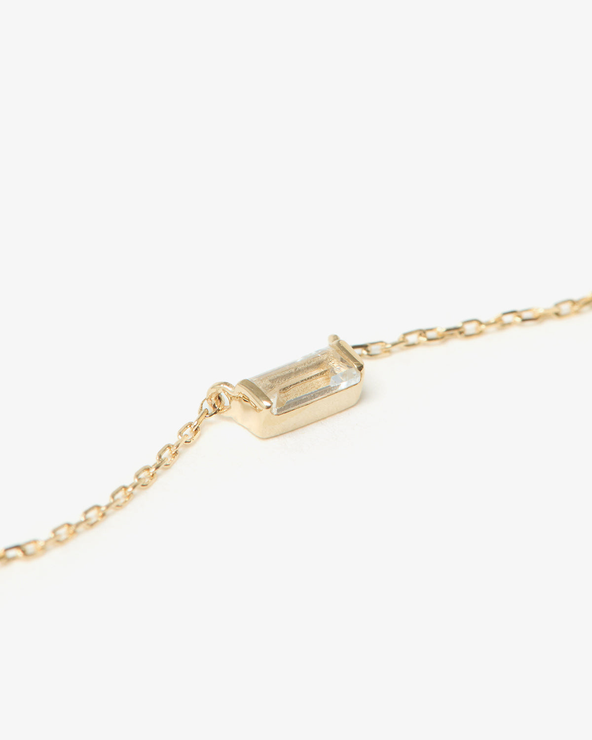 14K SQUARE STONE NECKLACE