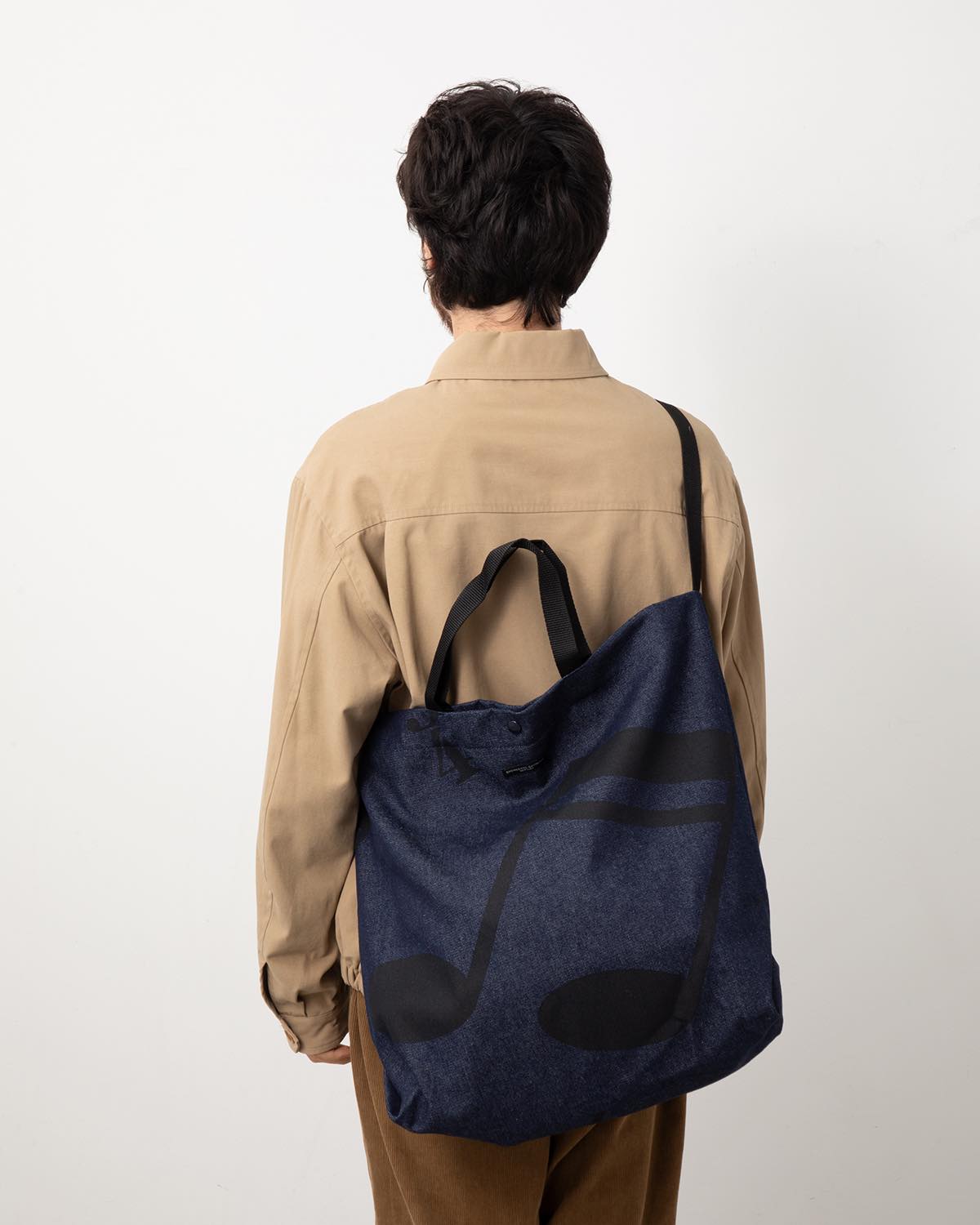 CARRY ALL TOTE - MUSIC NOTE PRINT 12OZ DENIM