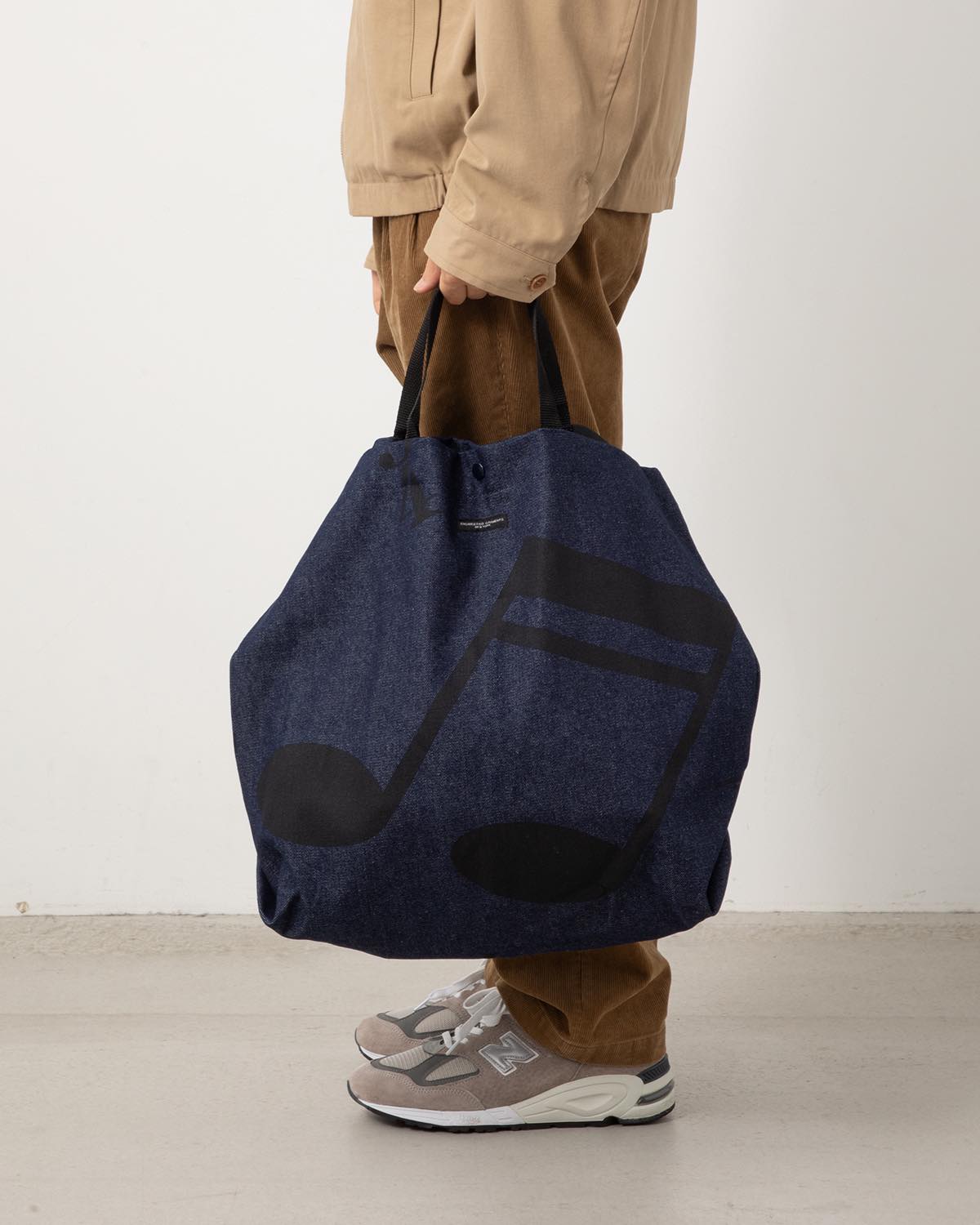 CARRY ALL TOTE - MUSIC NOTE PRINT 12OZ DENIM