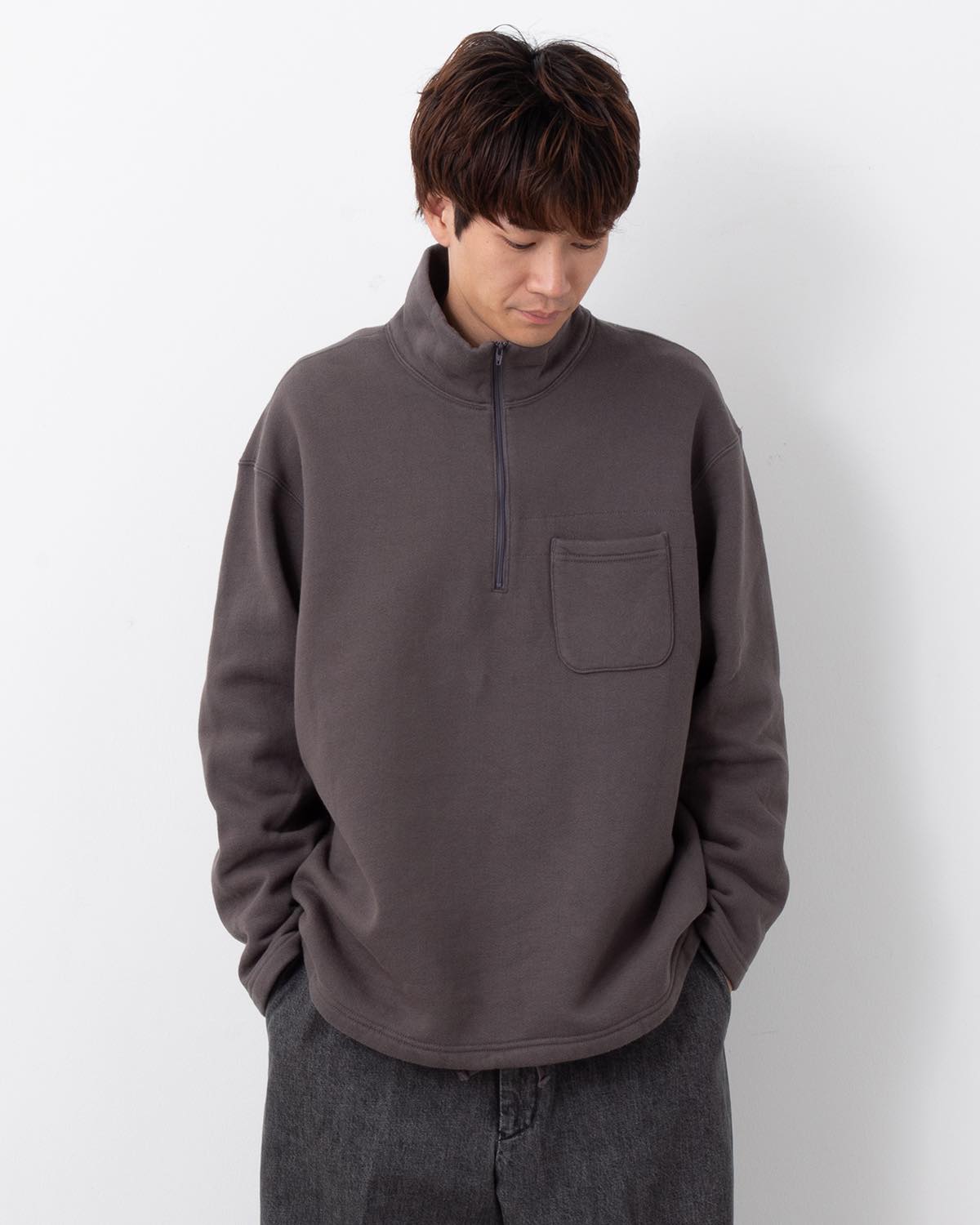 ZIP MOCK NECK - 12OZ COTTON FLEECE