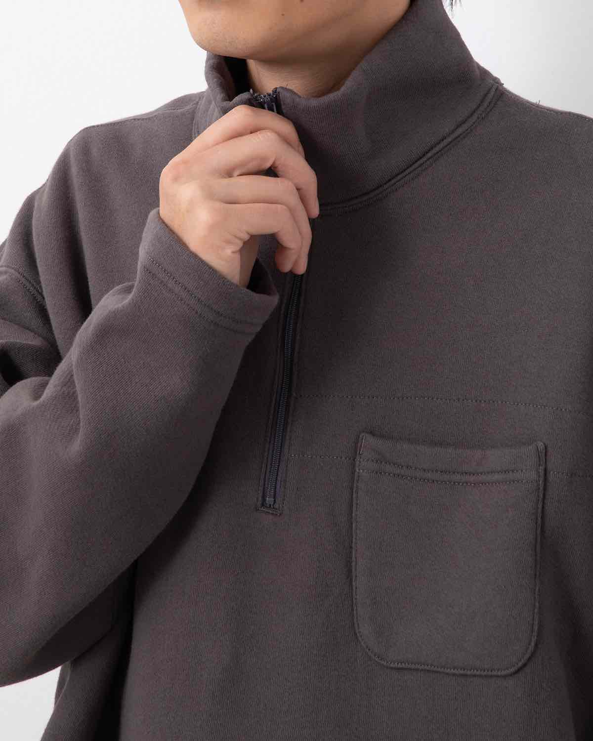 ZIP MOCK NECK - 12OZ COTTON FLEECE